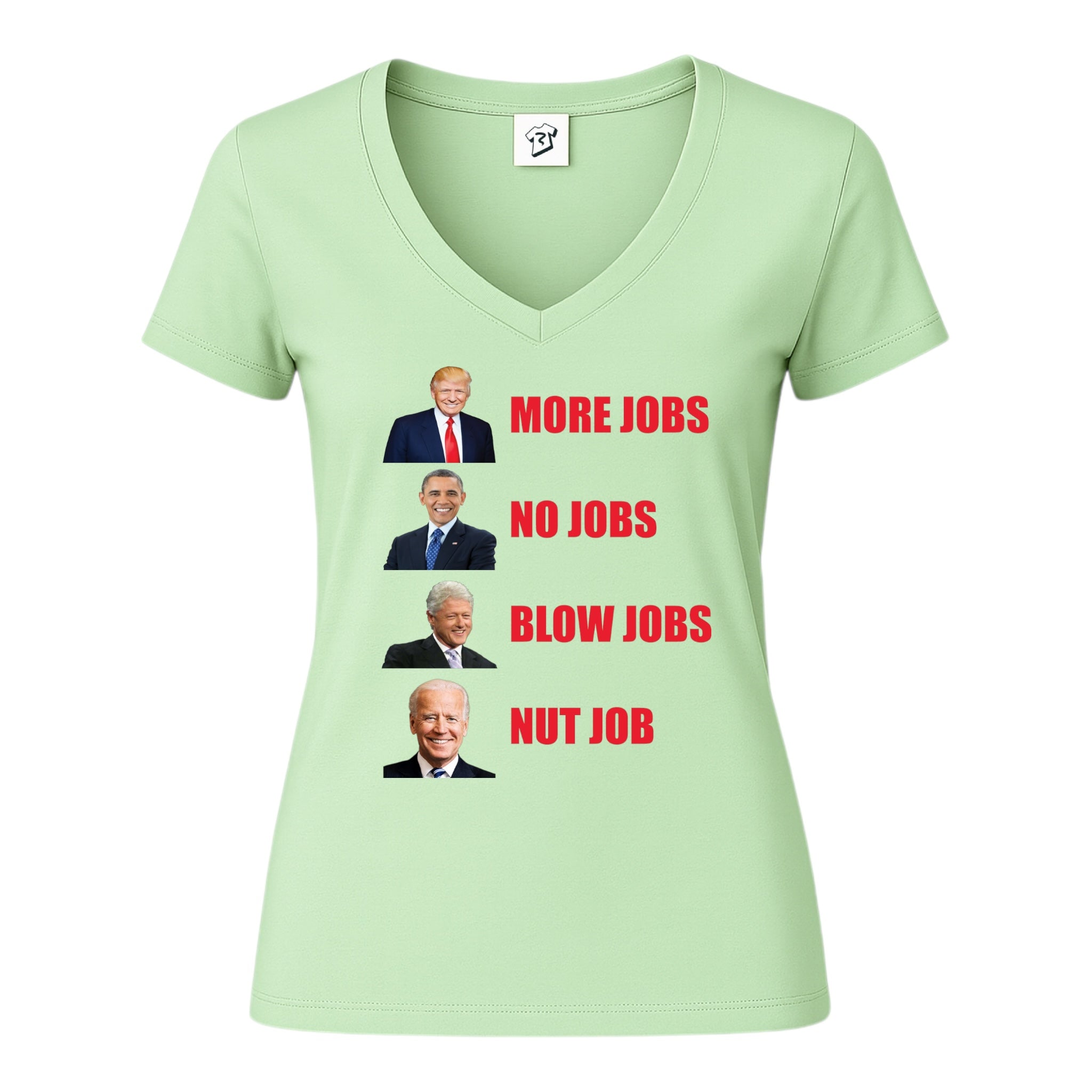 Tees Club v-neck t-shirt More Jobs No Jobs - V-Neck Tee Black Size XS back view