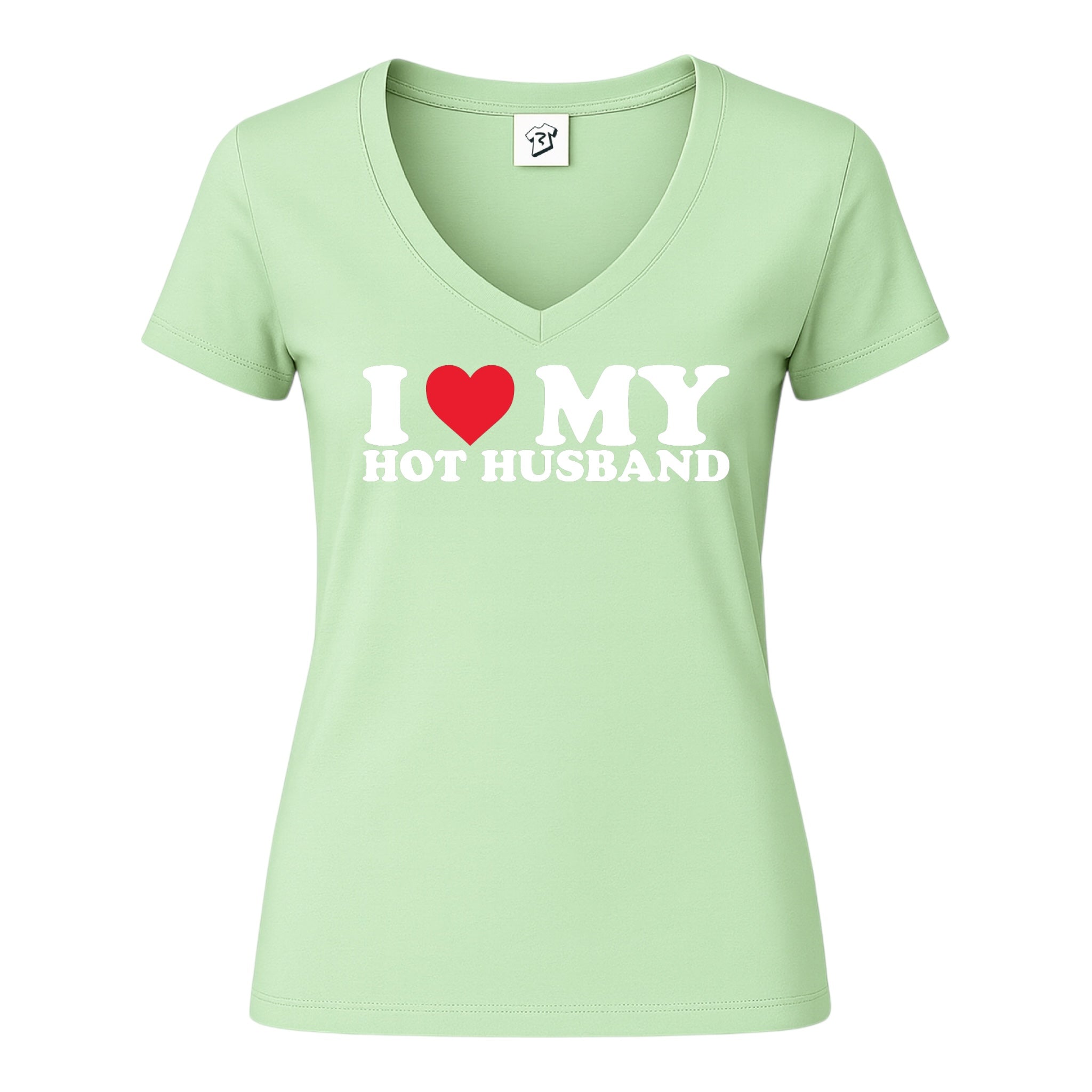 Tees Club v-neck t-shirt I Love My Hot Husband - V-Neck Tee Black Size S detail