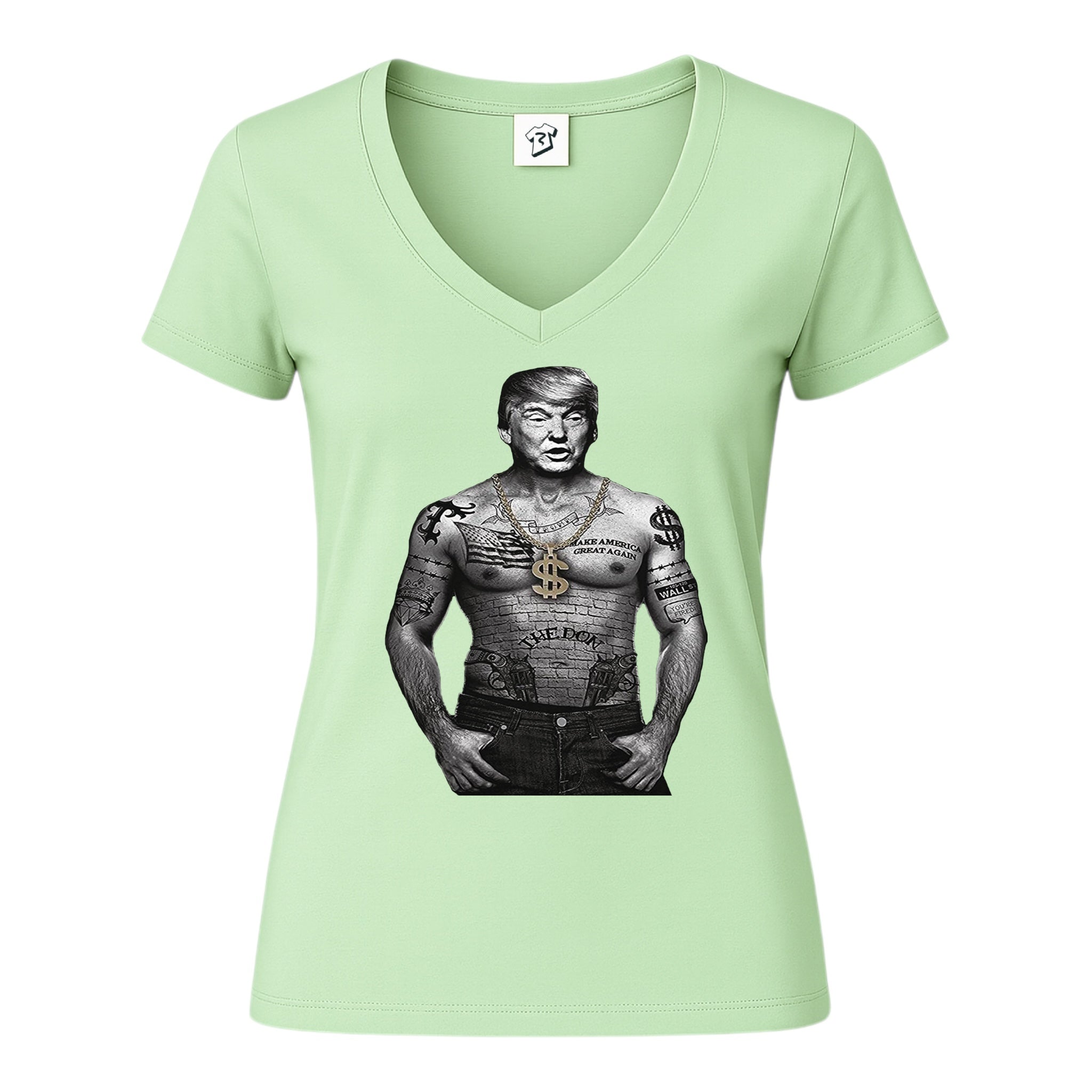 Tees Club v-neck t-shirt Trump Tattooed - V-Neck Tee Black Size XS back view