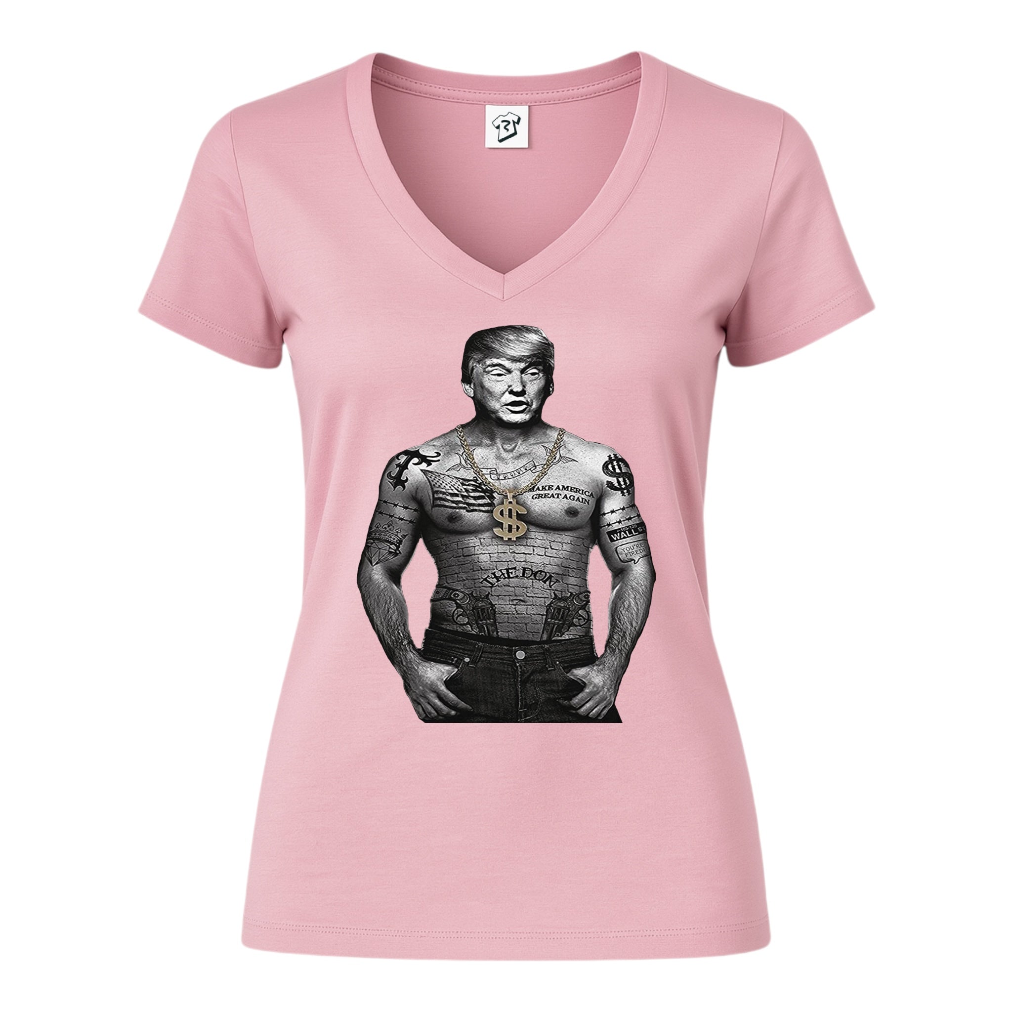 Tees Club v-neck t-shirt Trump Tattooed - V-Neck Tee Black Size S detail