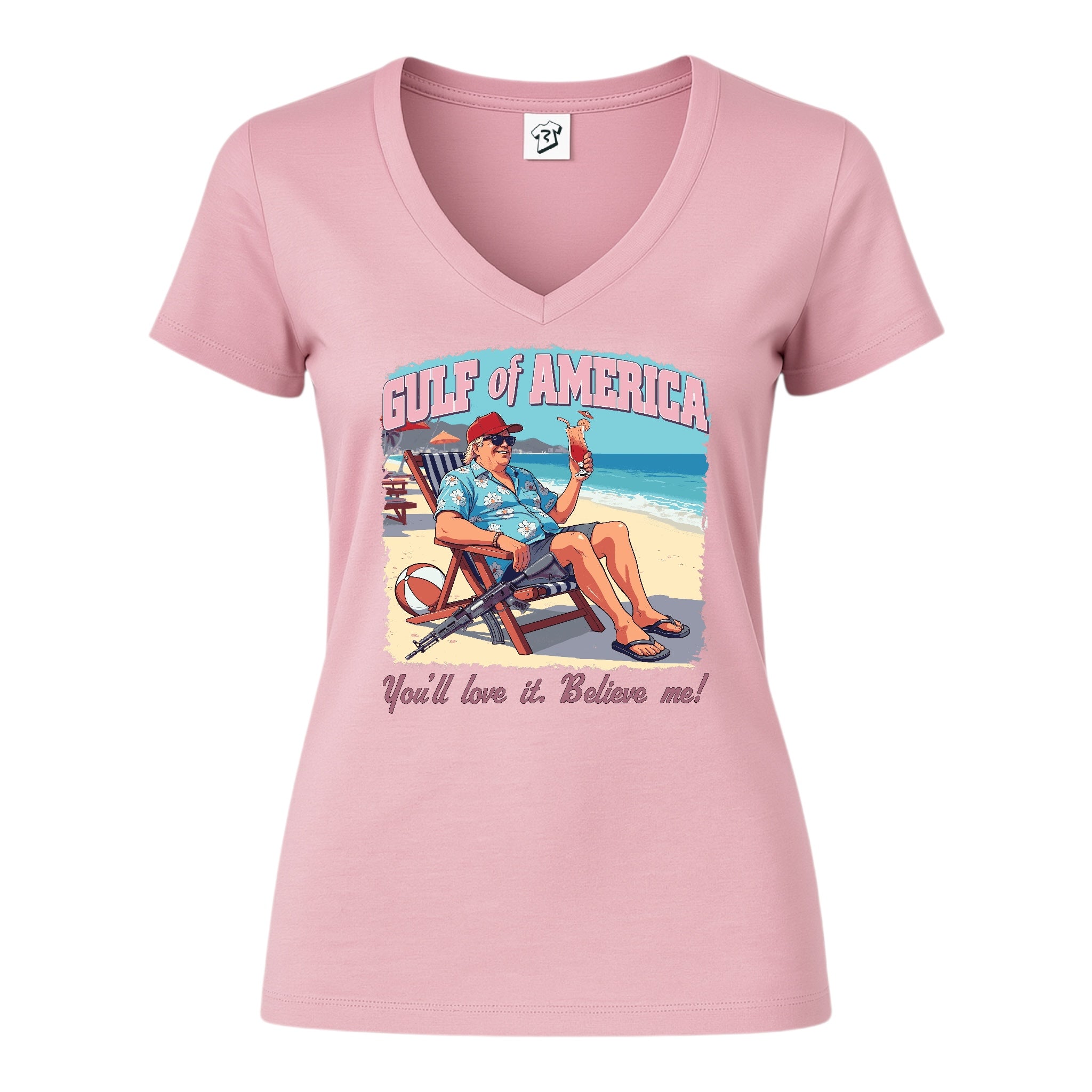 Tees Club v-neck t-shirt Gulf of America You'll Love It Believe Me - V-Neck Tee Black Size S detail