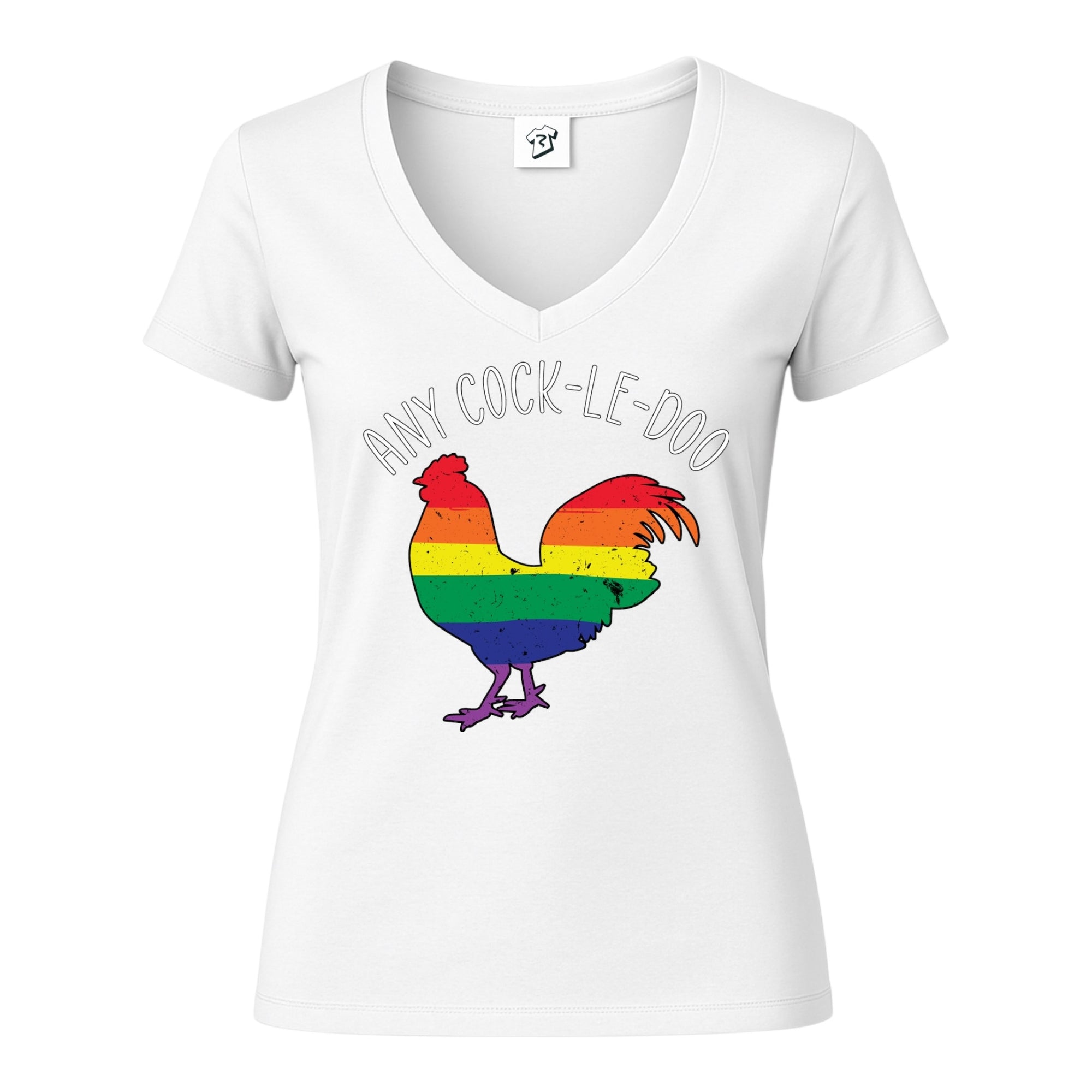 Tees Club v-neck t-shirt Any Cock I'll Do - V-Neck Tee Black Size XS front view