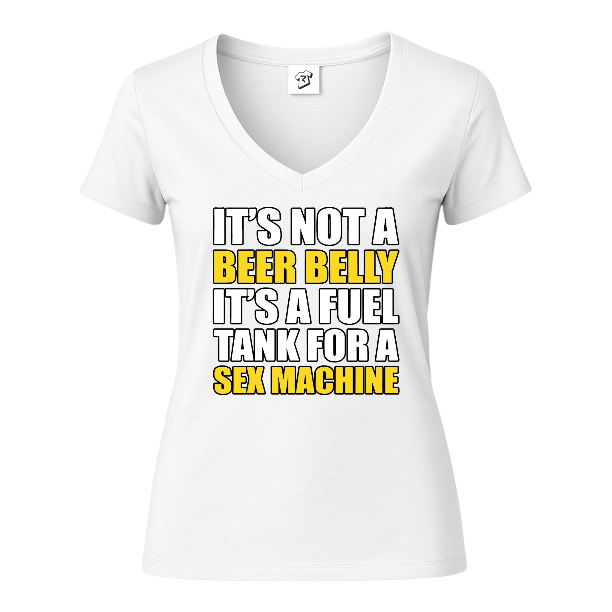 Tees Club v-neck t-shirt It's Not a Beer Belly - V-Neck Tee Black Size M detail