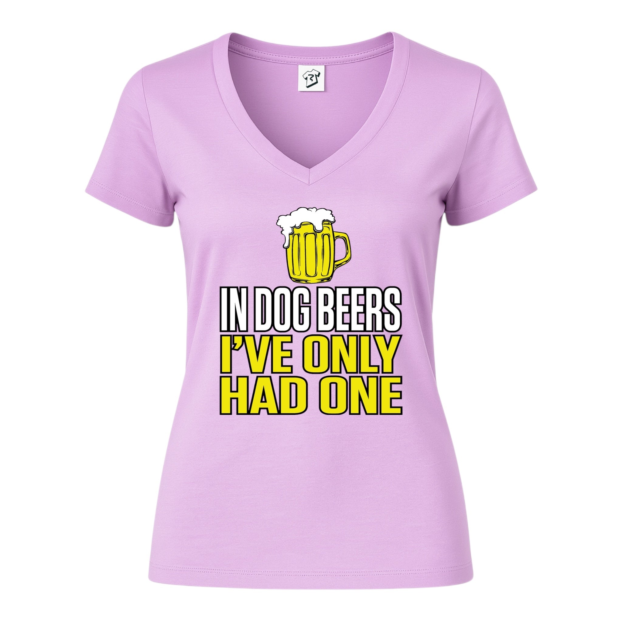 Tees Club v-neck t-shirt In Dog Beers I've Only Had One - V-Neck Tee Black Size S detail