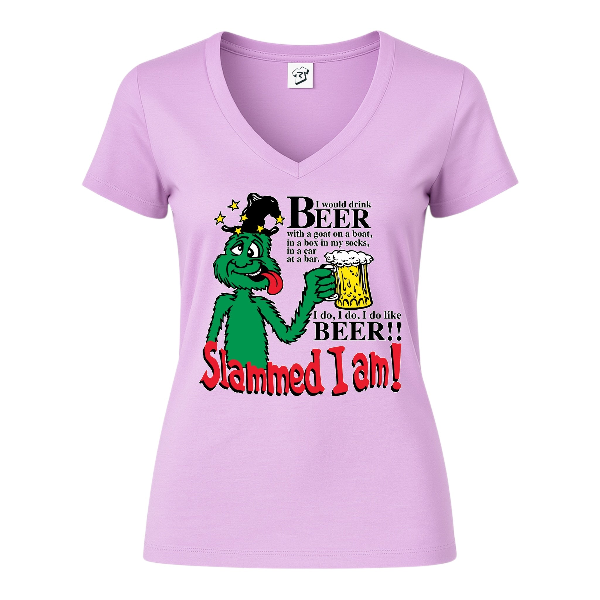 Tees Club v-neck t-shirt Slammed I Am Beer - V-Neck Tee Black Size M detail