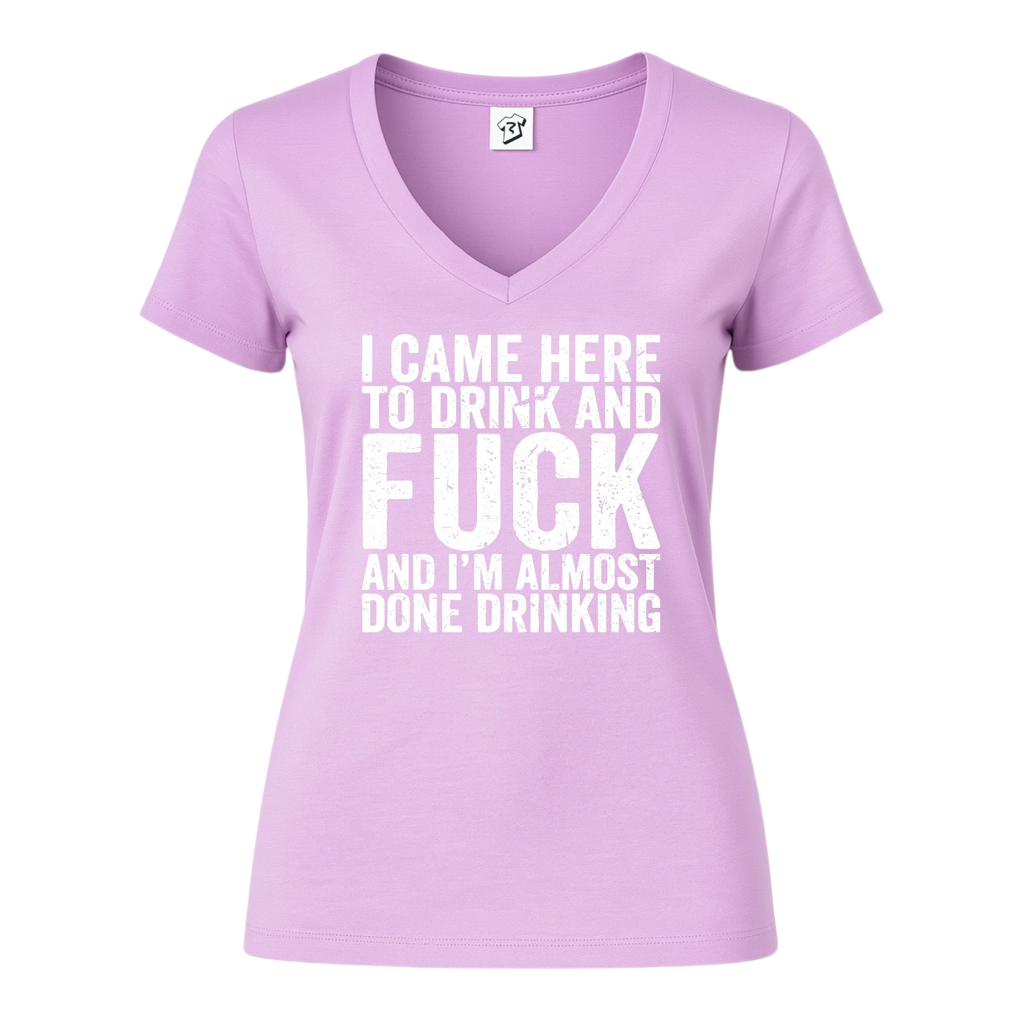 Tees Club v-neck t-shirt I Came Here to Drink and Fuck - V-Neck Tee Black Size S detail