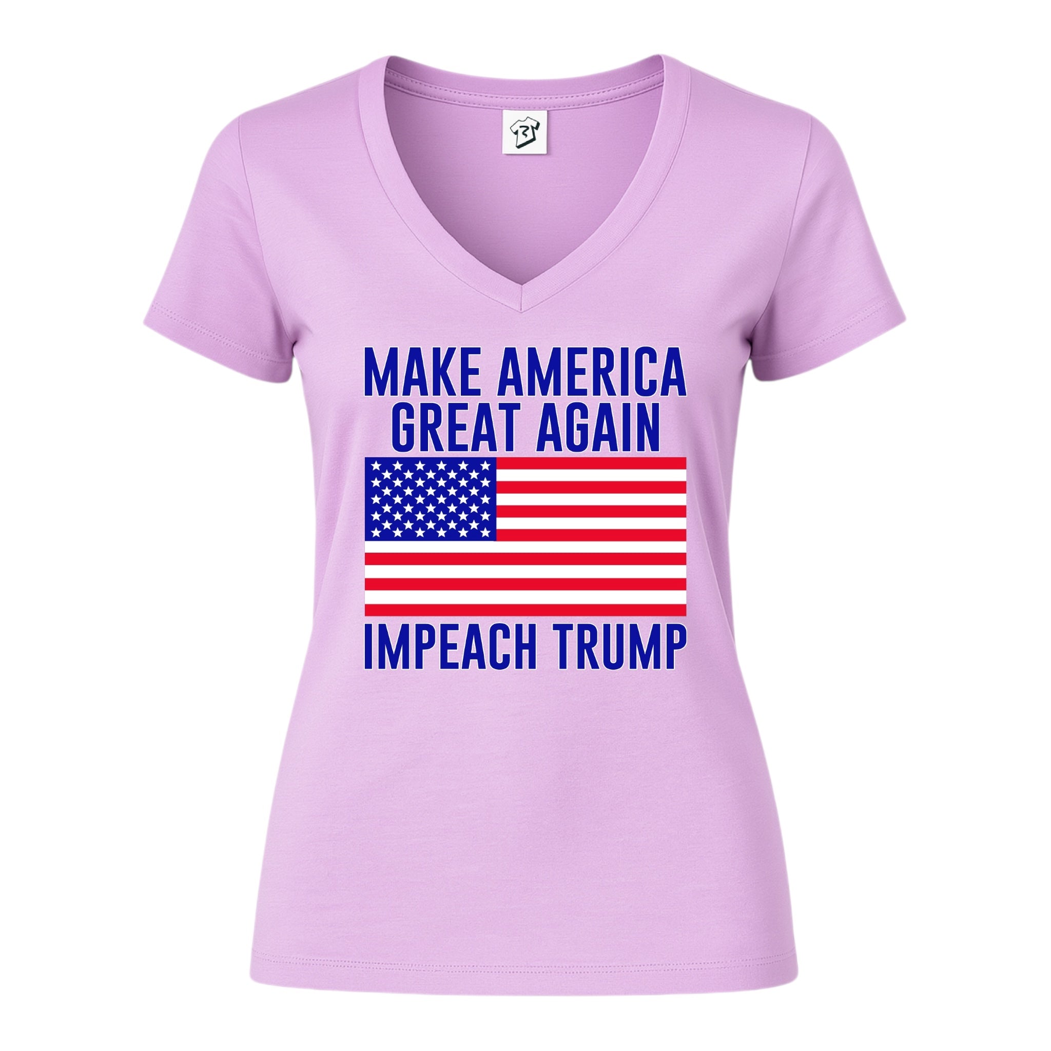 Tees Club v-neck t-shirt Impeach Trump - V-Neck Tee Black Size M detail