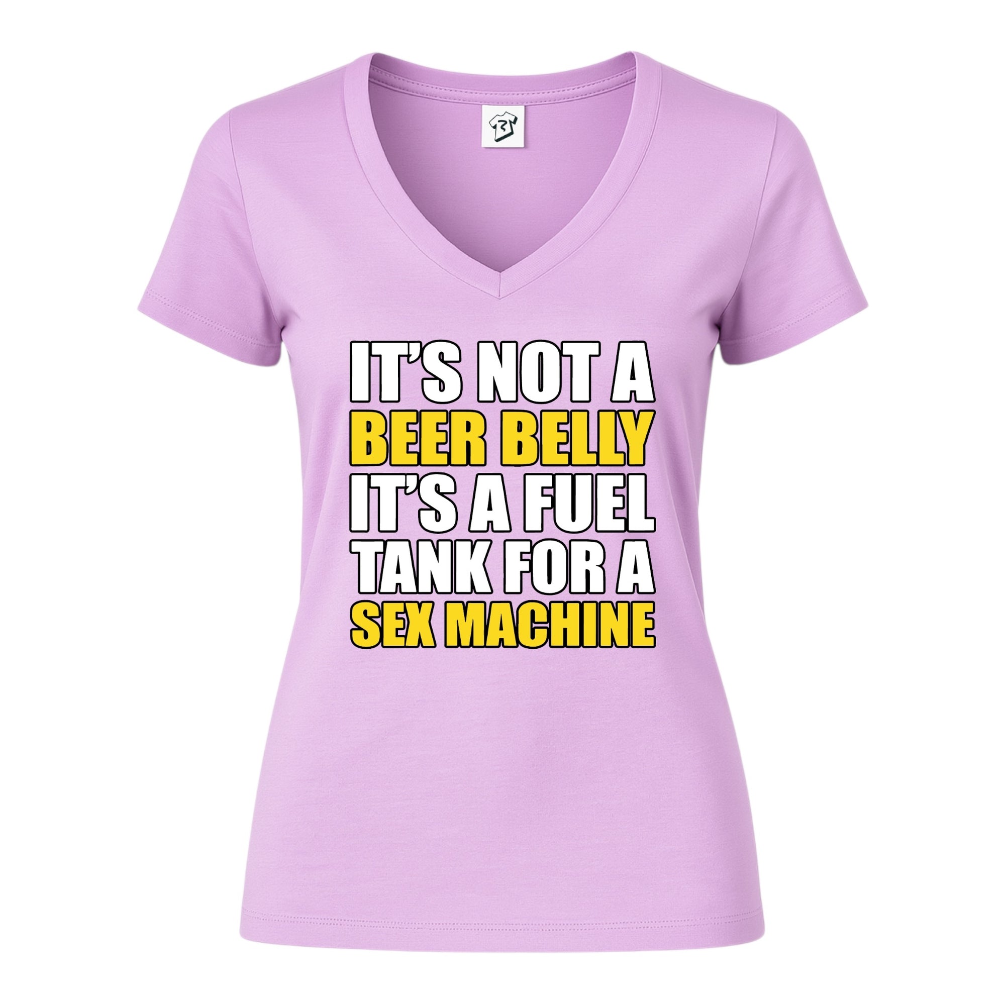 Tees Club v-neck t-shirt It's Not a Beer Belly - V-Neck Tee Black Size XS back view