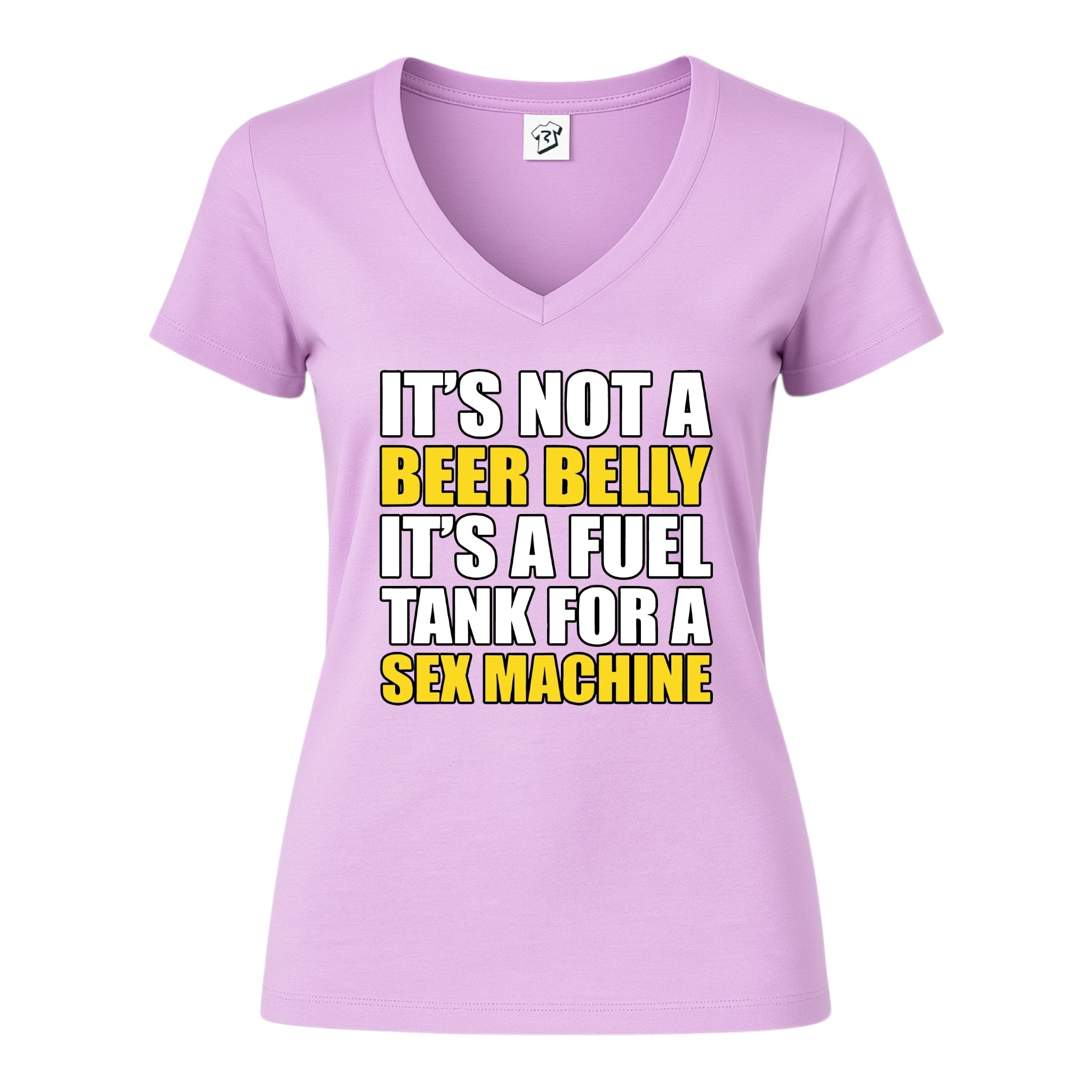 Tees Club v-neck t-shirt It's Not a Beer Belly - V-Neck Tee Black Size XS back view