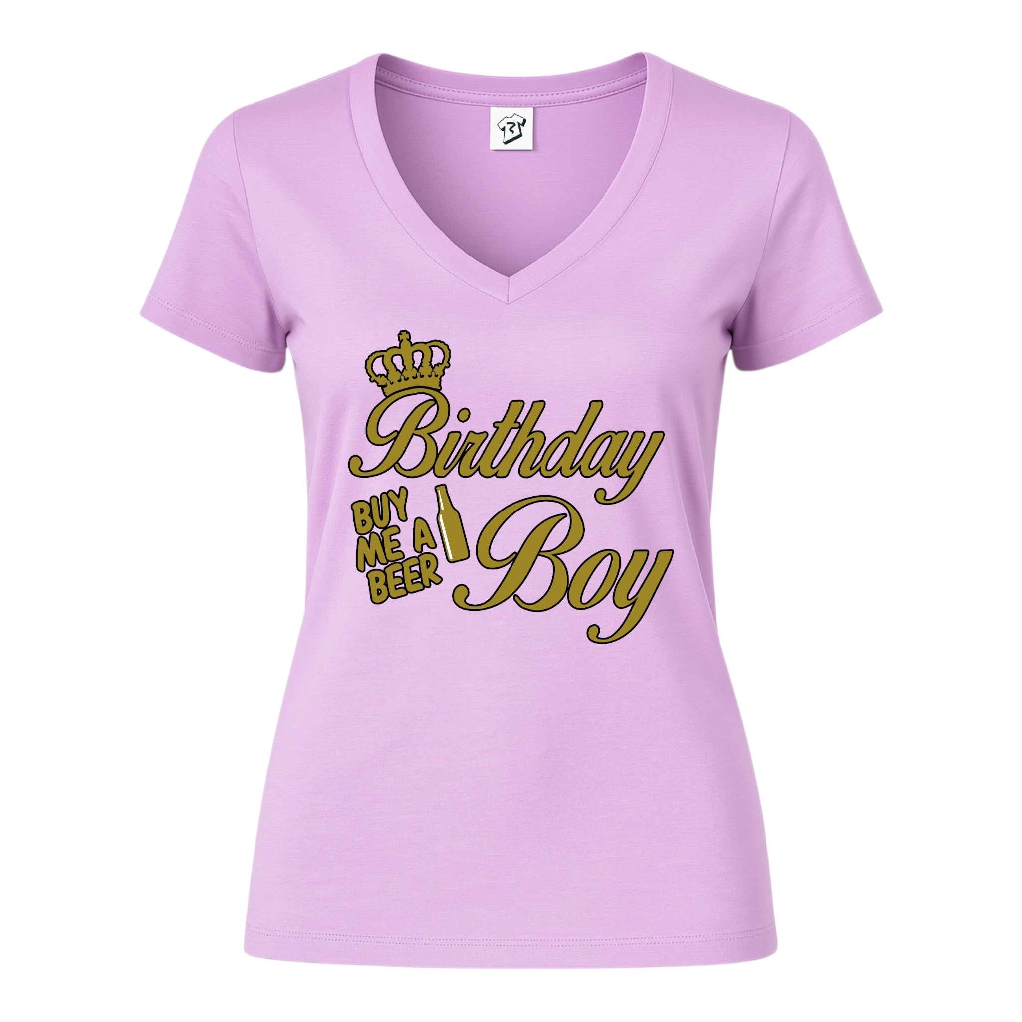 Tees Club v-neck t-shirt Birthday Boy (Buy Me a Beer) - V-Neck Tee Black Size S detail