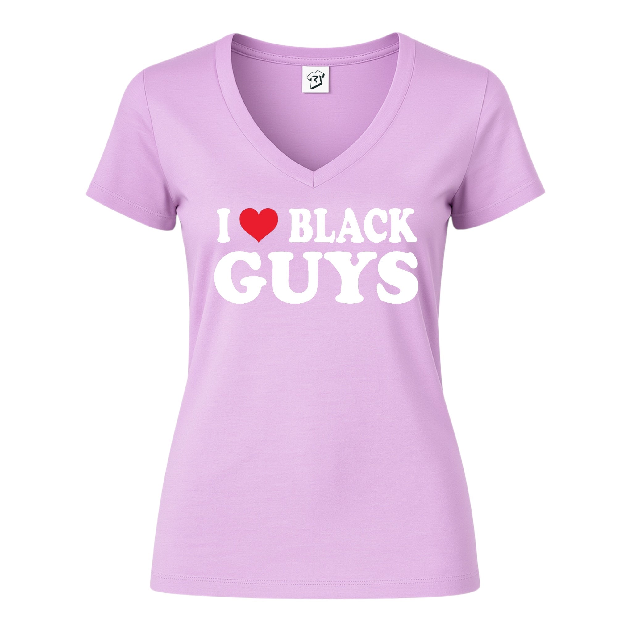 Tees Club v-neck t-shirt I Love Black Guys - V-Neck Tee Black Size S detail