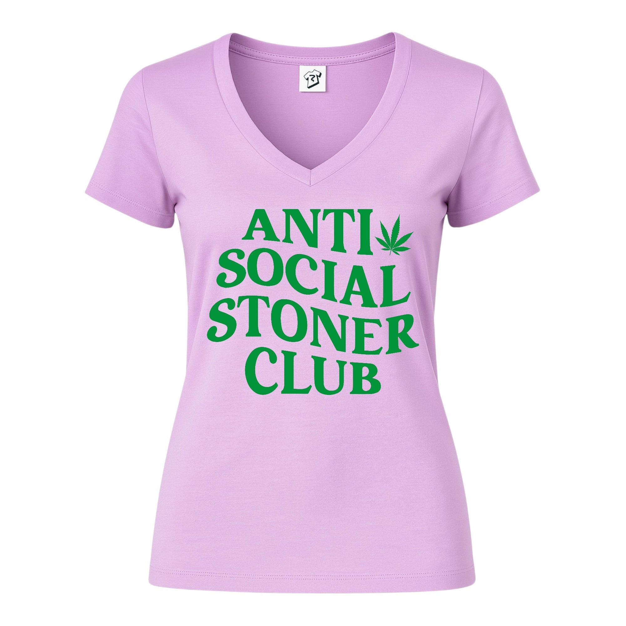 Tees Club v-neck t-shirt Anti Social Stoner Club - V-Neck Tee Black Size XS back view