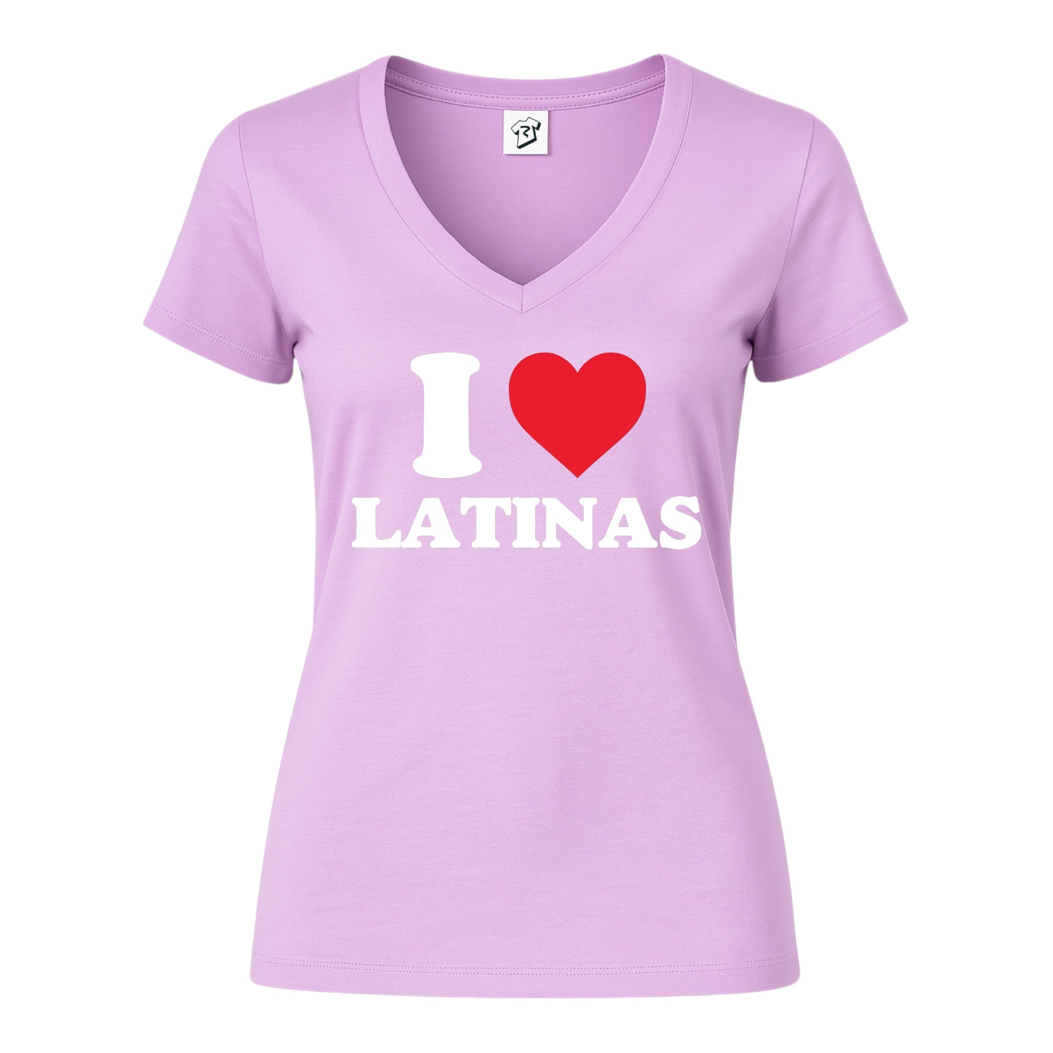 Tees Club v-neck t-shirt I Love Latinas - V-Neck Tee Black Size S detail