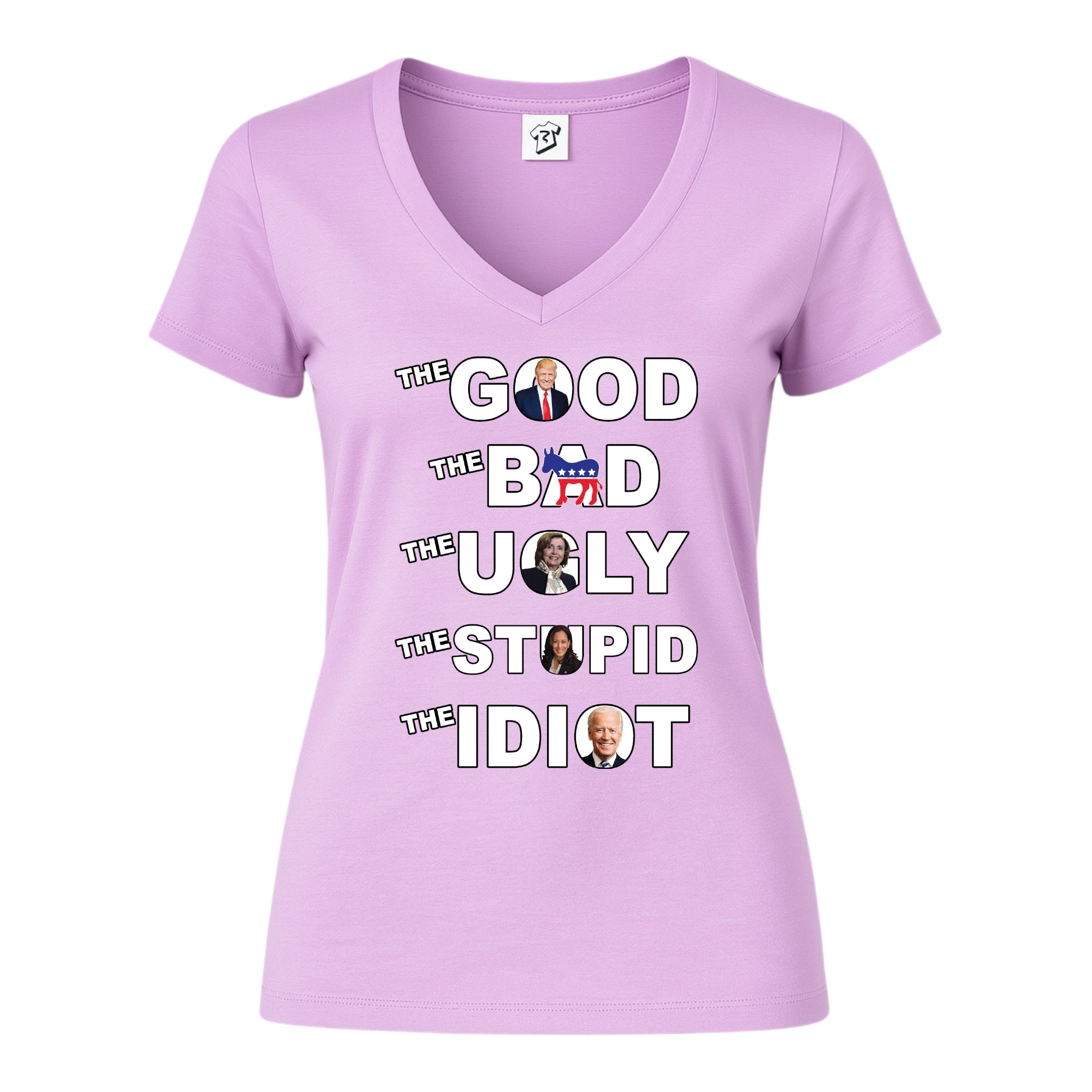 Tees Club v-neck t-shirt The Good The Bad The Ugly The Stupid - V-Neck Tee Black Size S detail