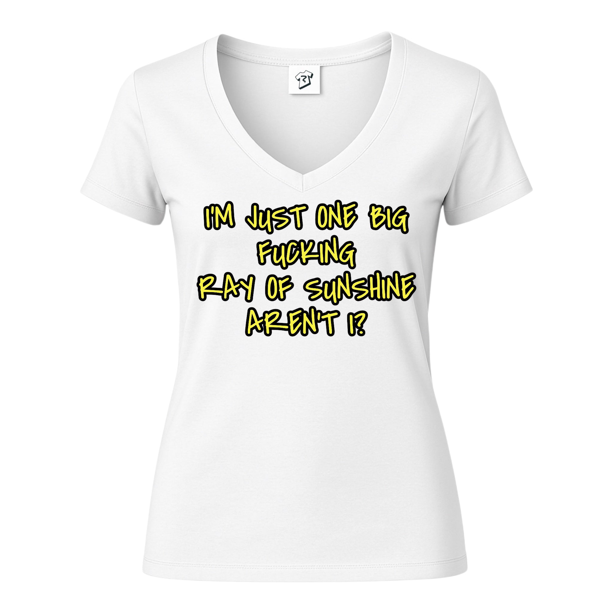 Tees Club v-neck t-shirt I'm Just One Big Fucking Ray of Sunshine - V-Neck Tee Black Size M detail