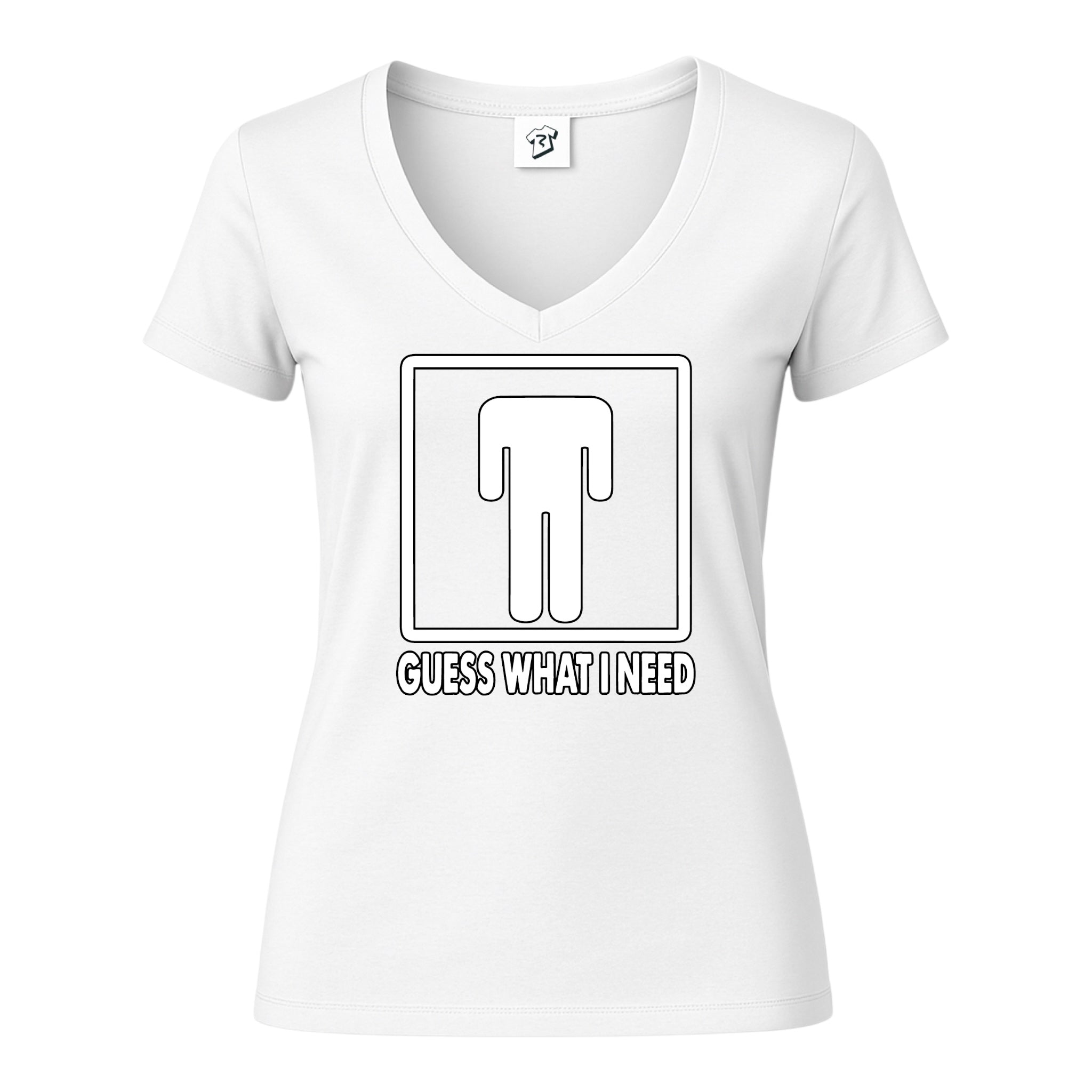 Tees Club v-neck t-shirt Guess What I Need - V-Neck Tee Black Size M detail