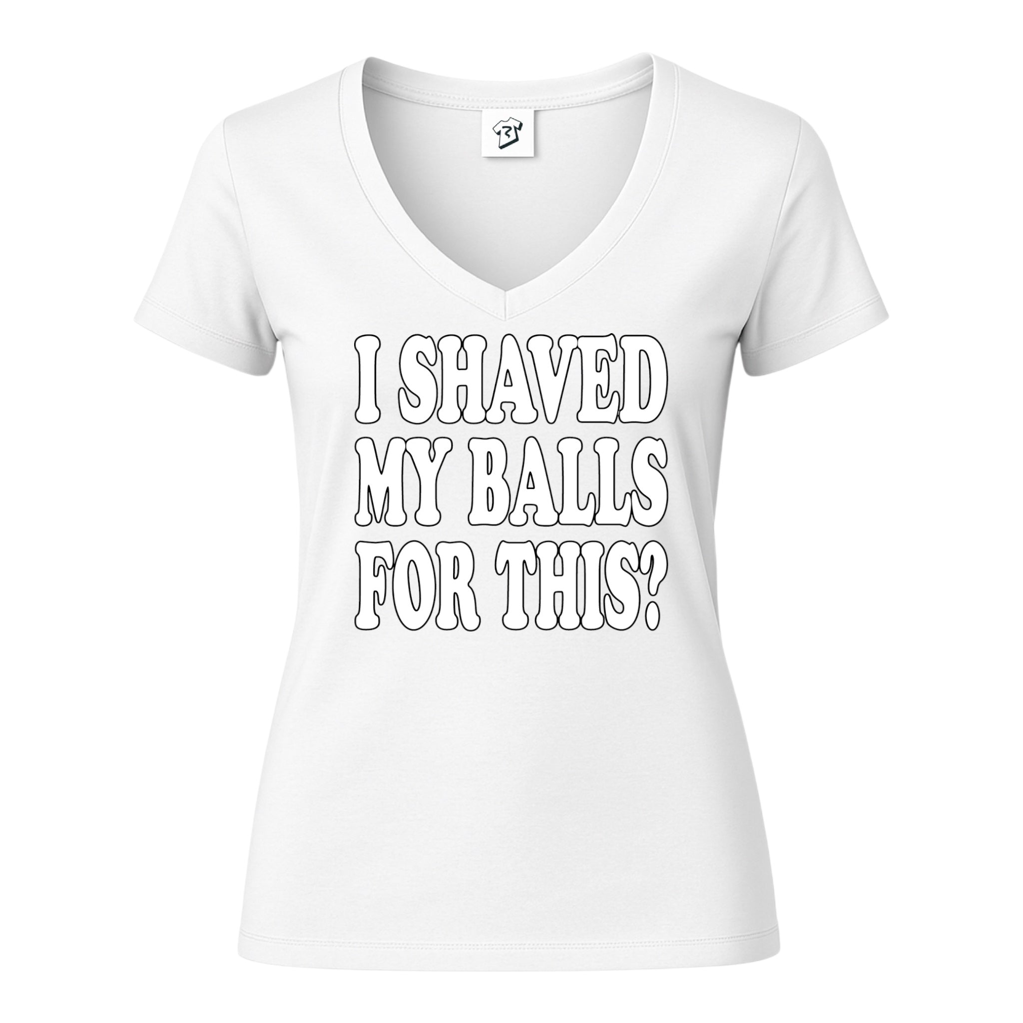 Tees Club v-neck t-shirt I Shaved My Balls for This? - V-Neck Tee Black Size M detail