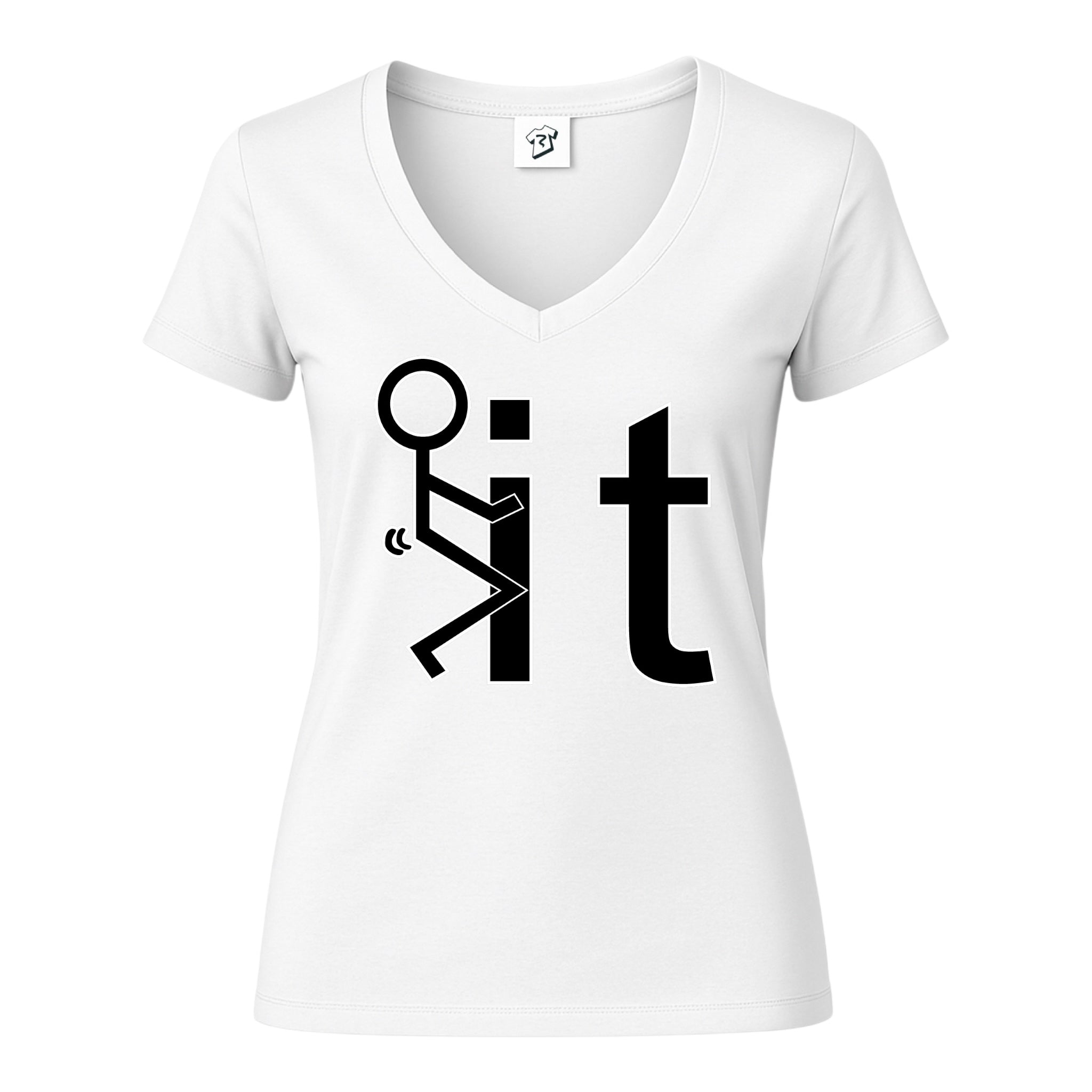 Tees Club v-neck t-shirt Fuck It - V-Neck Tee Black Size M detail