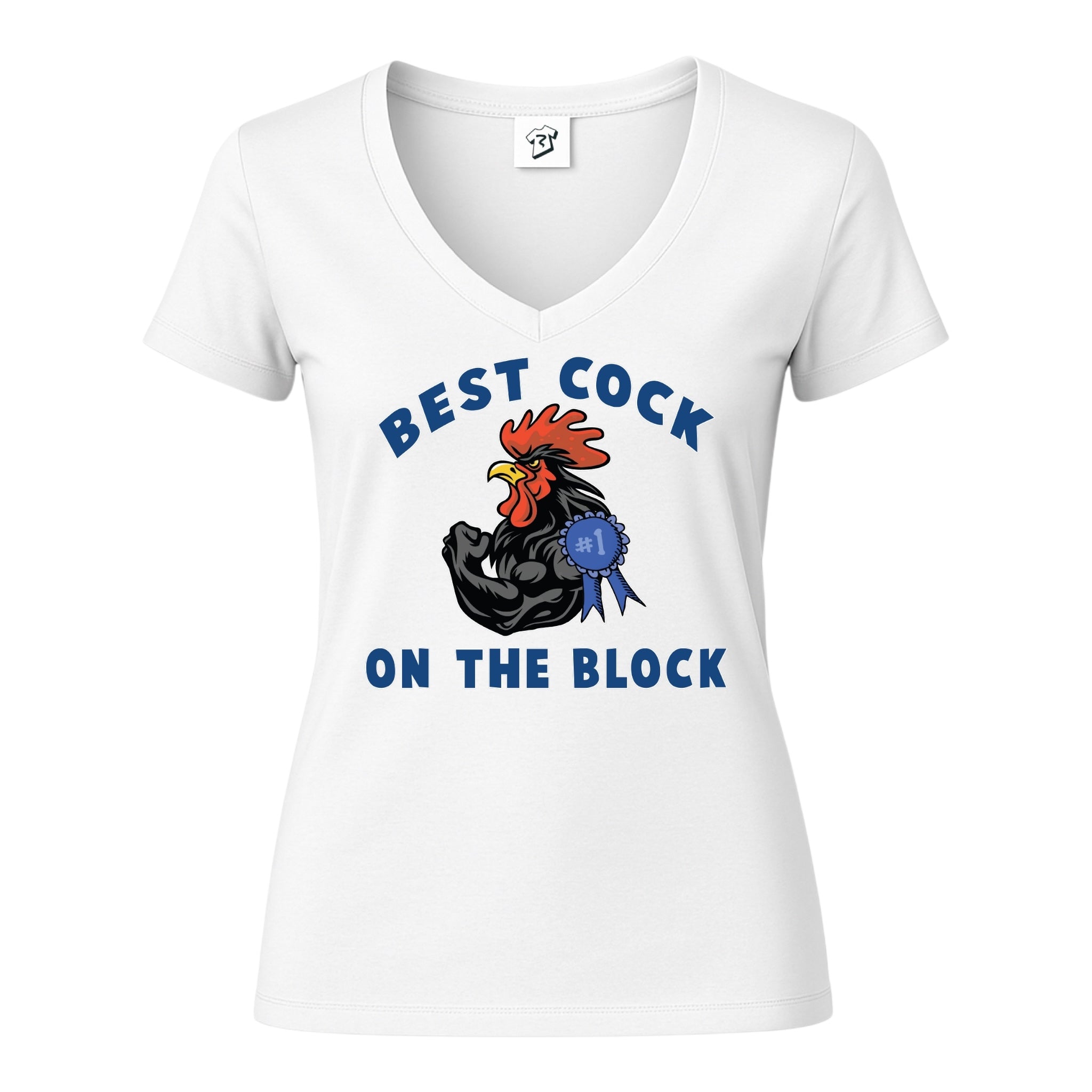 Tees Club v-neck t-shirt Best Cock On The Block - V-Neck Tee Black Size M detail