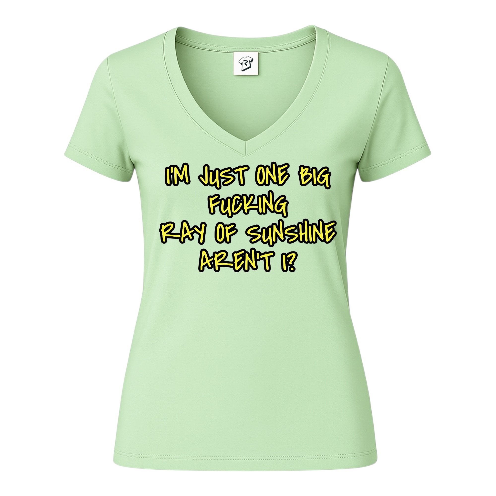 Tees Club v-neck t-shirt I'm Just One Big Fucking Ray of Sunshine - V-Neck Tee Black Size XS back view