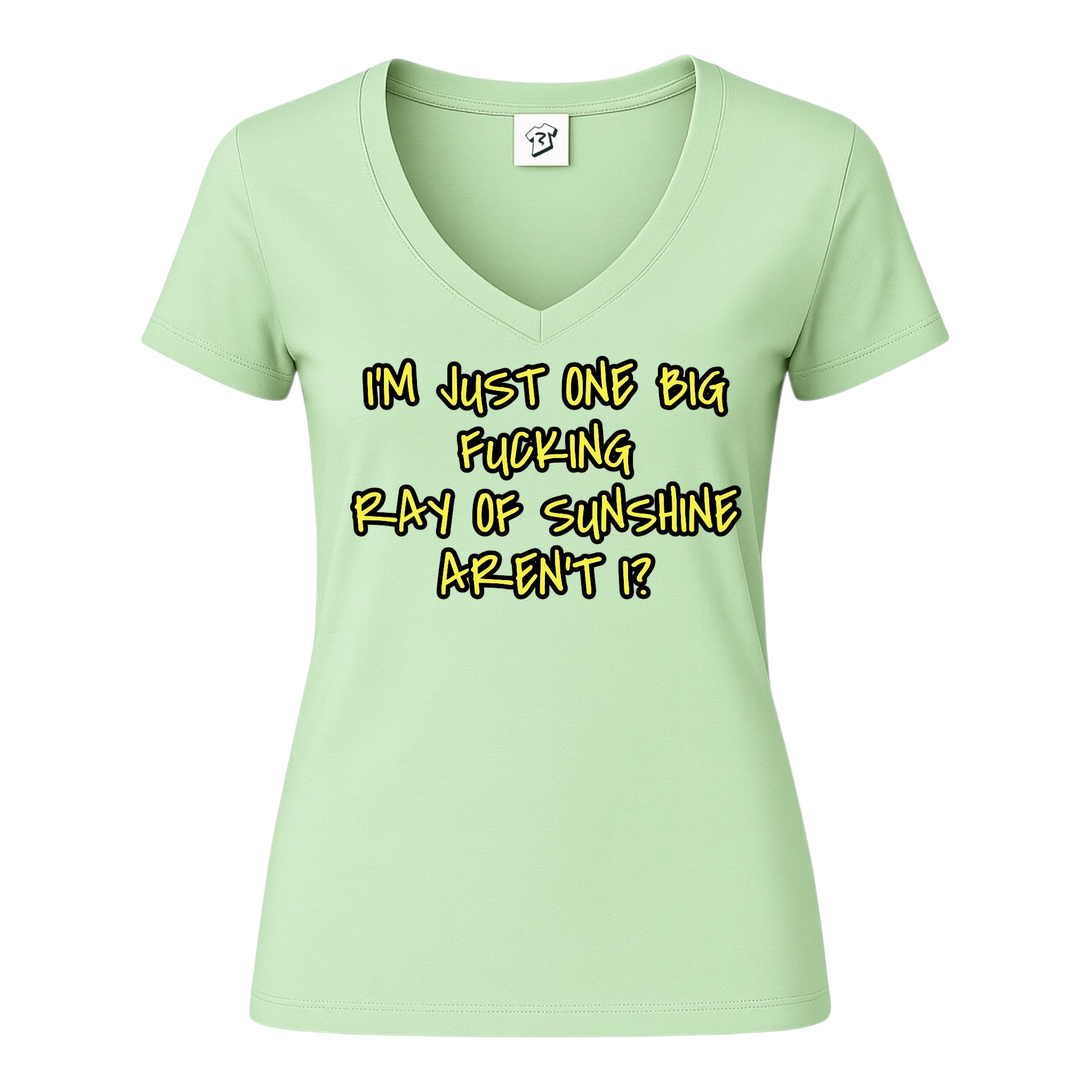 Tees Club v-neck t-shirt I'm Just One Big Fucking Ray of Sunshine - V-Neck Tee Black Size XS back view