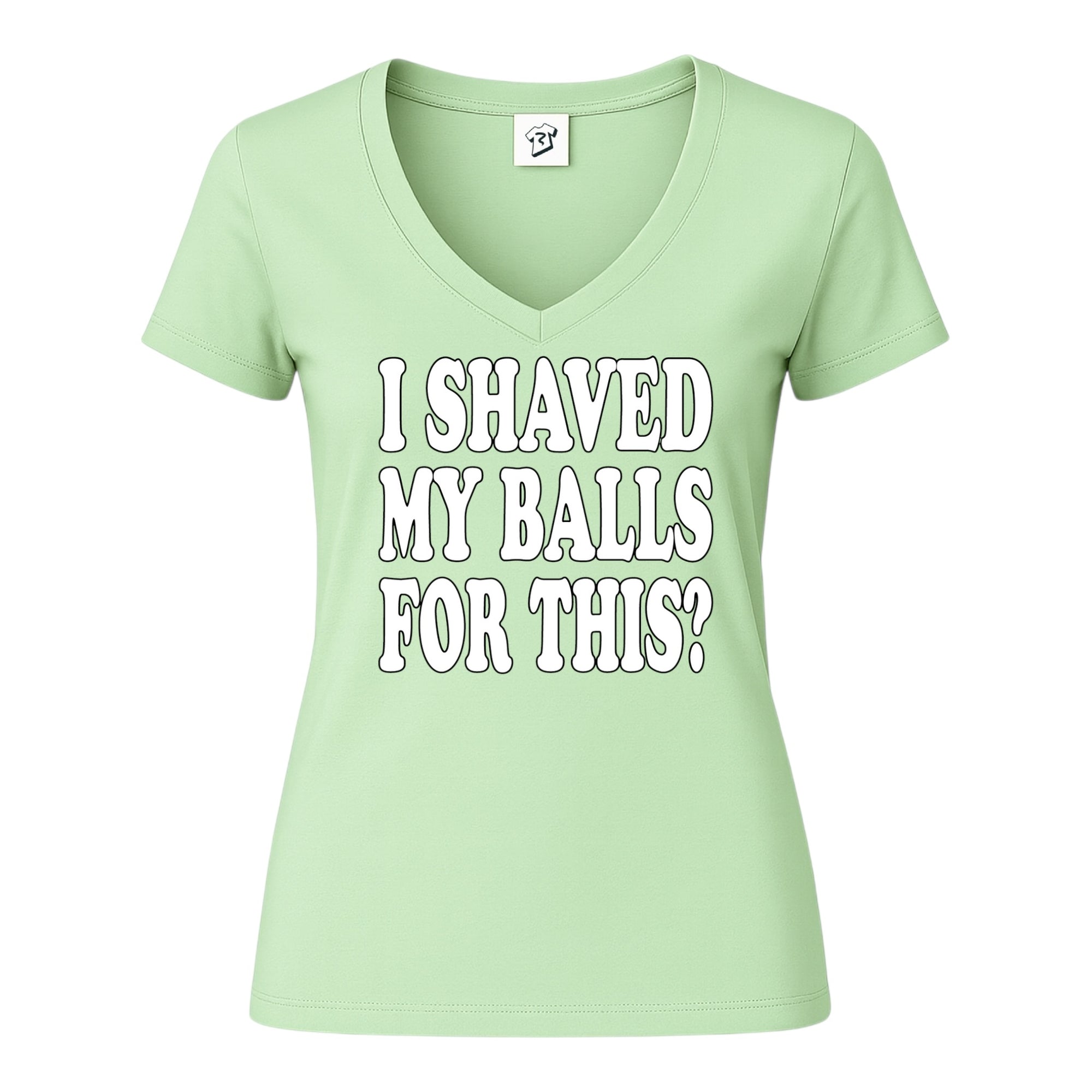 Tees Club v-neck t-shirt I Shaved My Balls for This? - V-Neck Tee Black Size XS front view