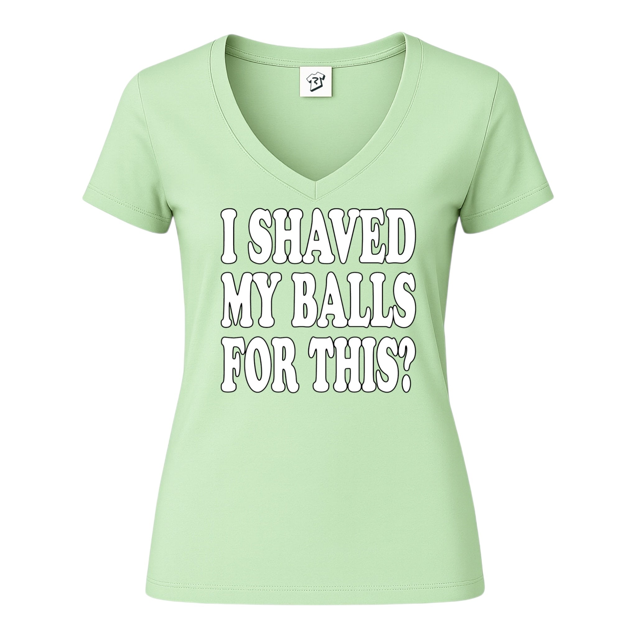 Tees Club v-neck t-shirt I Shaved My Balls for This? - V-Neck Tee Black Size XS front view
