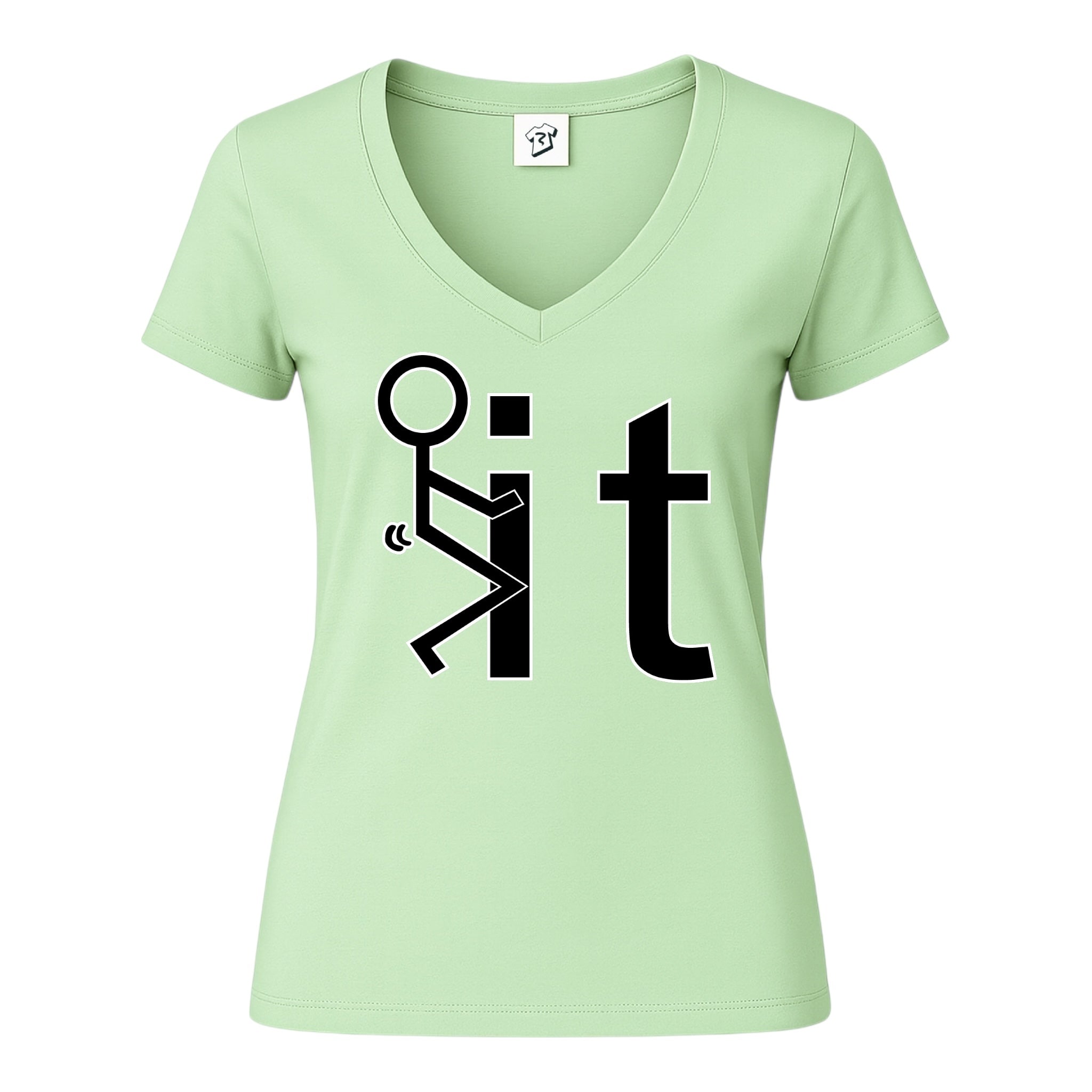 Tees Club v-neck t-shirt Fuck It - V-Neck Tee Black Size S detail