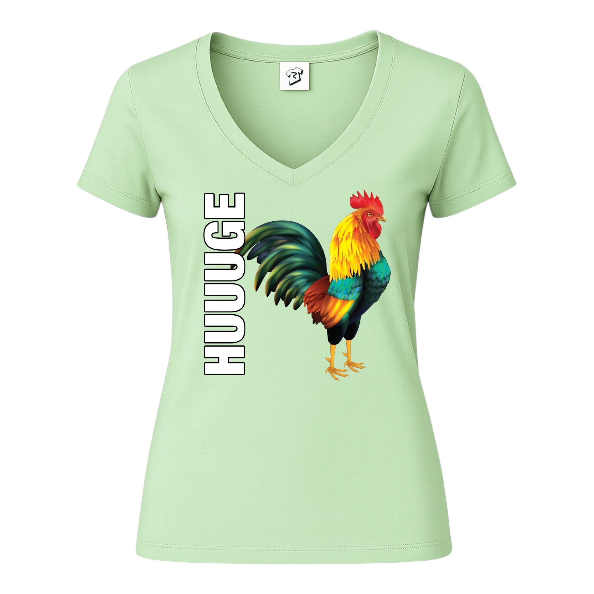 Tees Club v-neck t-shirt Huge Cock - V-Neck Tee Black Size XS back view