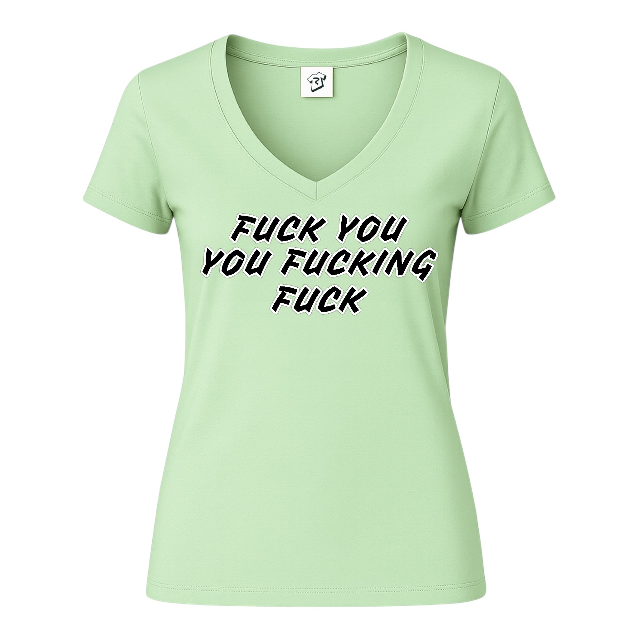 Tees Club v-neck t-shirt Fuck You You Fucking Fuck - V-Neck Tee Black Size S detail