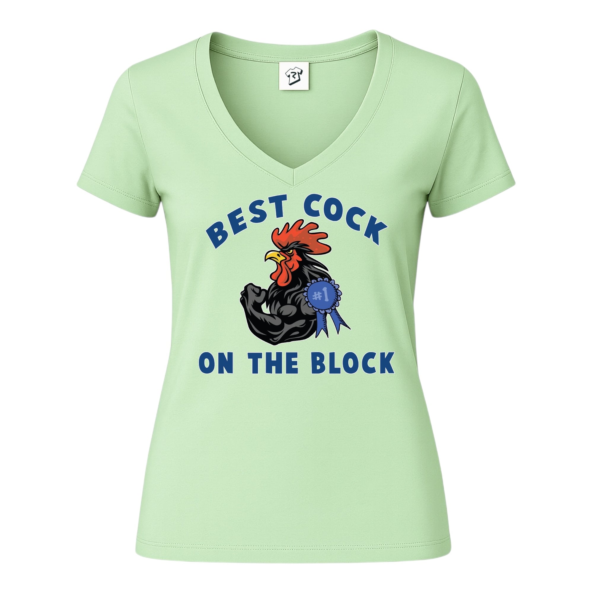 Tees Club v-neck t-shirt Best Cock On The Block - V-Neck Tee Black Size XS front view