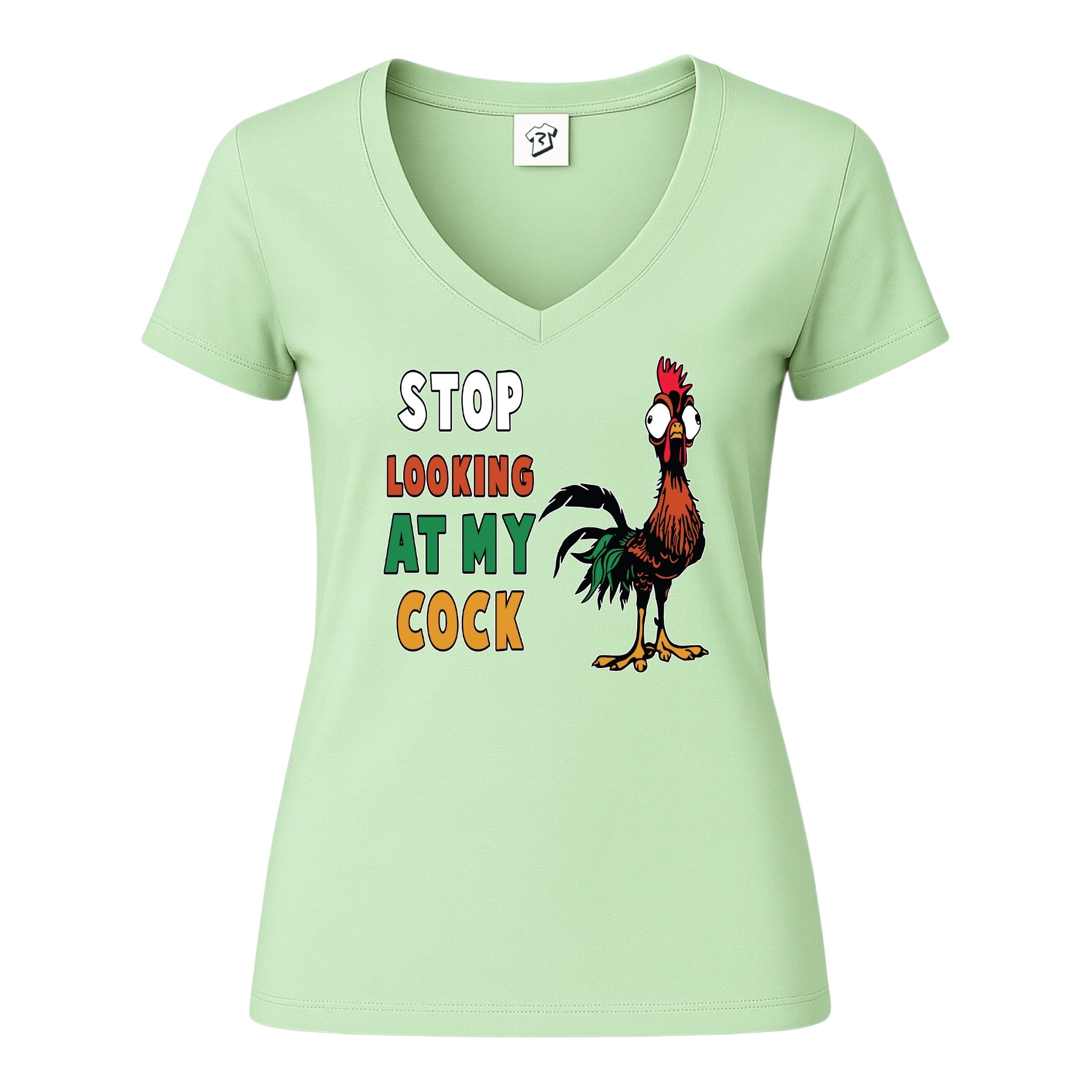 Tees Club v-neck t-shirt Stop Looking At My Cock - V-Neck Tee Black Size S detail