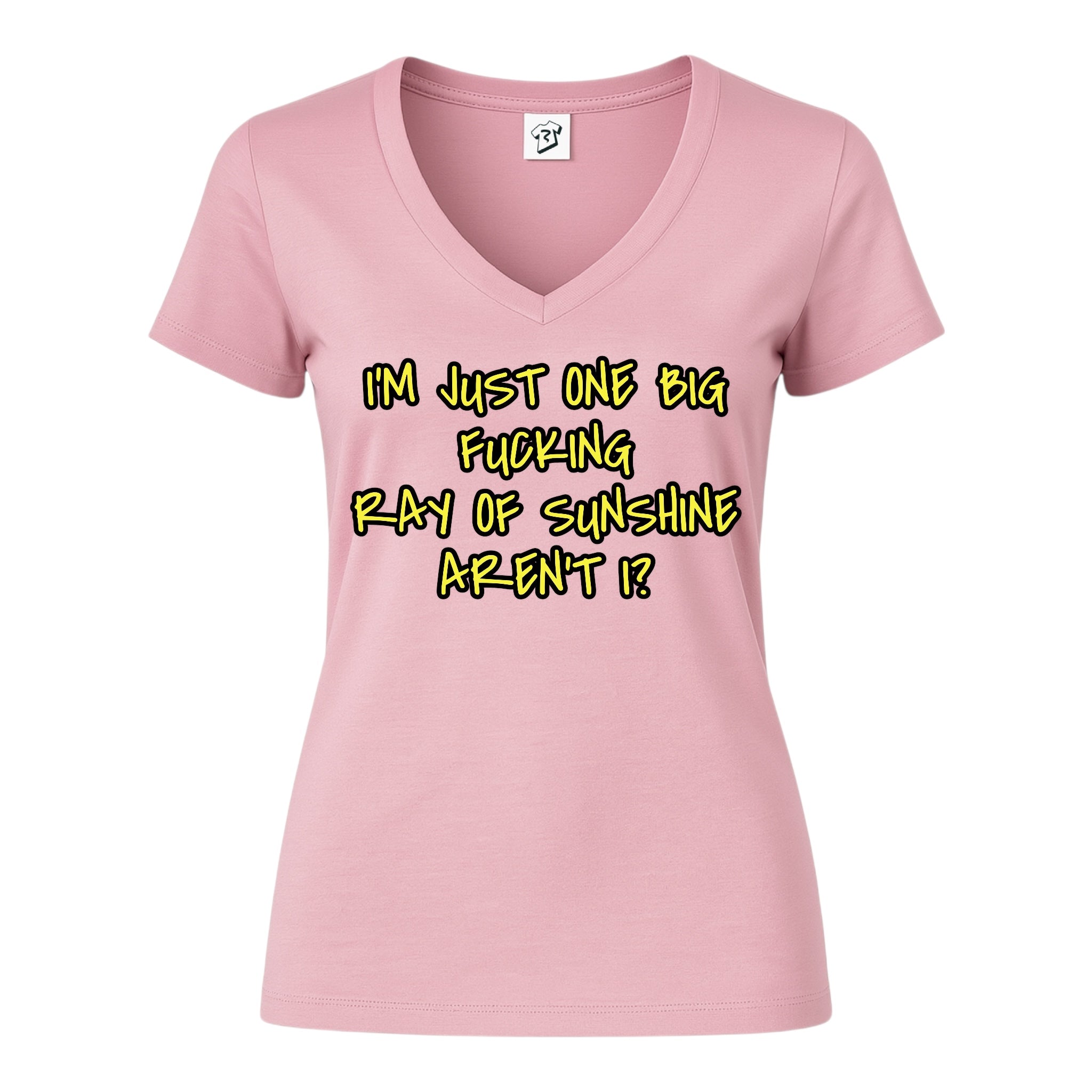 Tees Club v-neck t-shirt I'm Just One Big Fucking Ray of Sunshine - V-Neck Tee Black Size S detail