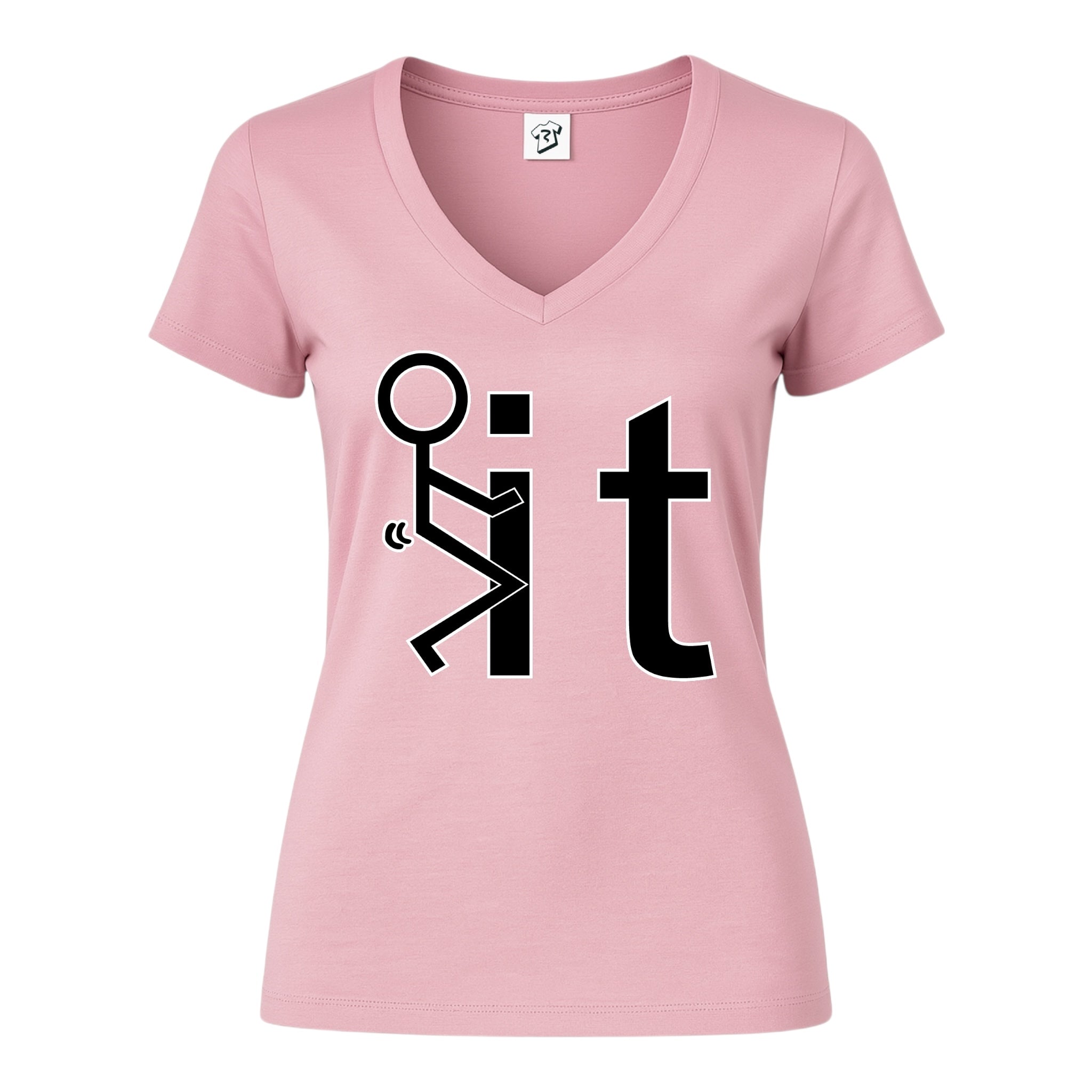 Tees Club v-neck t-shirt Fuck It - V-Neck Tee Black Size S detail