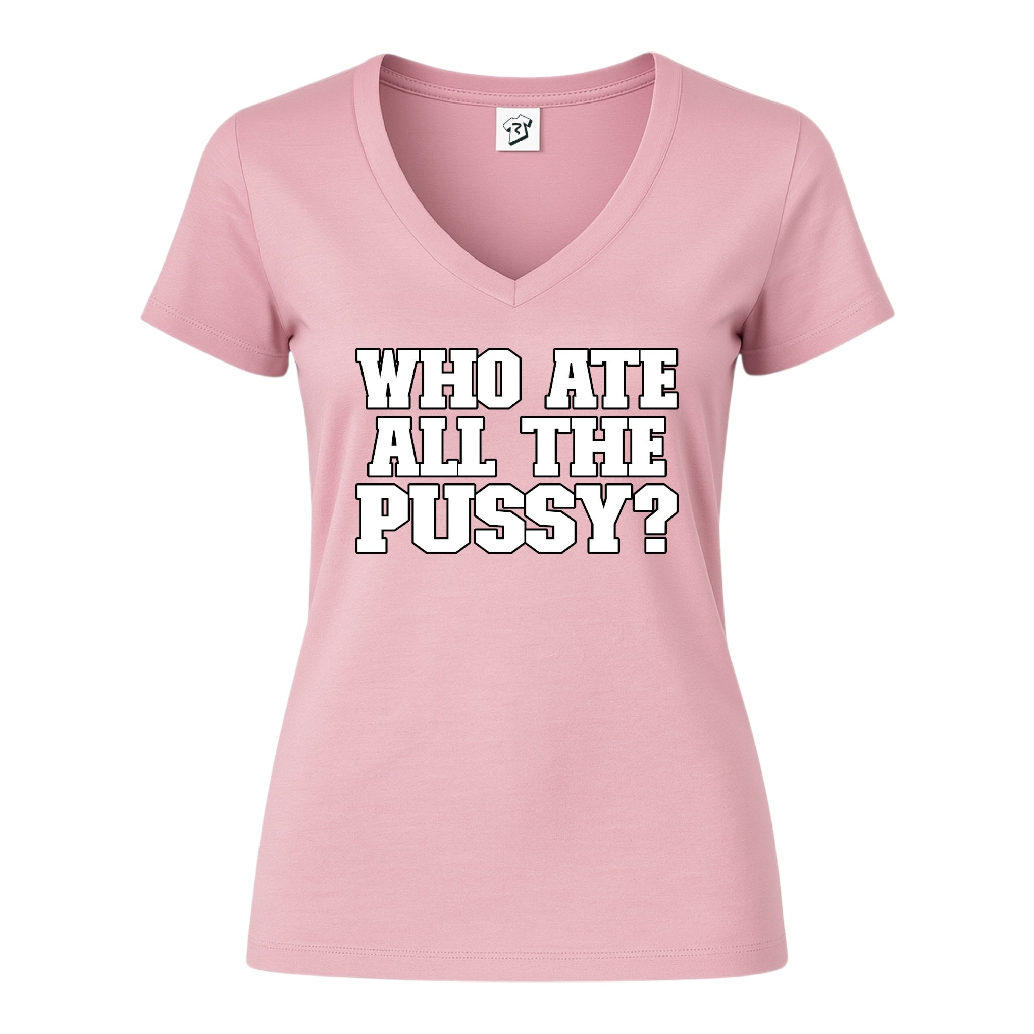 Tees Club v-neck t-shirt Who Ate All The Pussy? - V-Neck Tee Black Size S detail