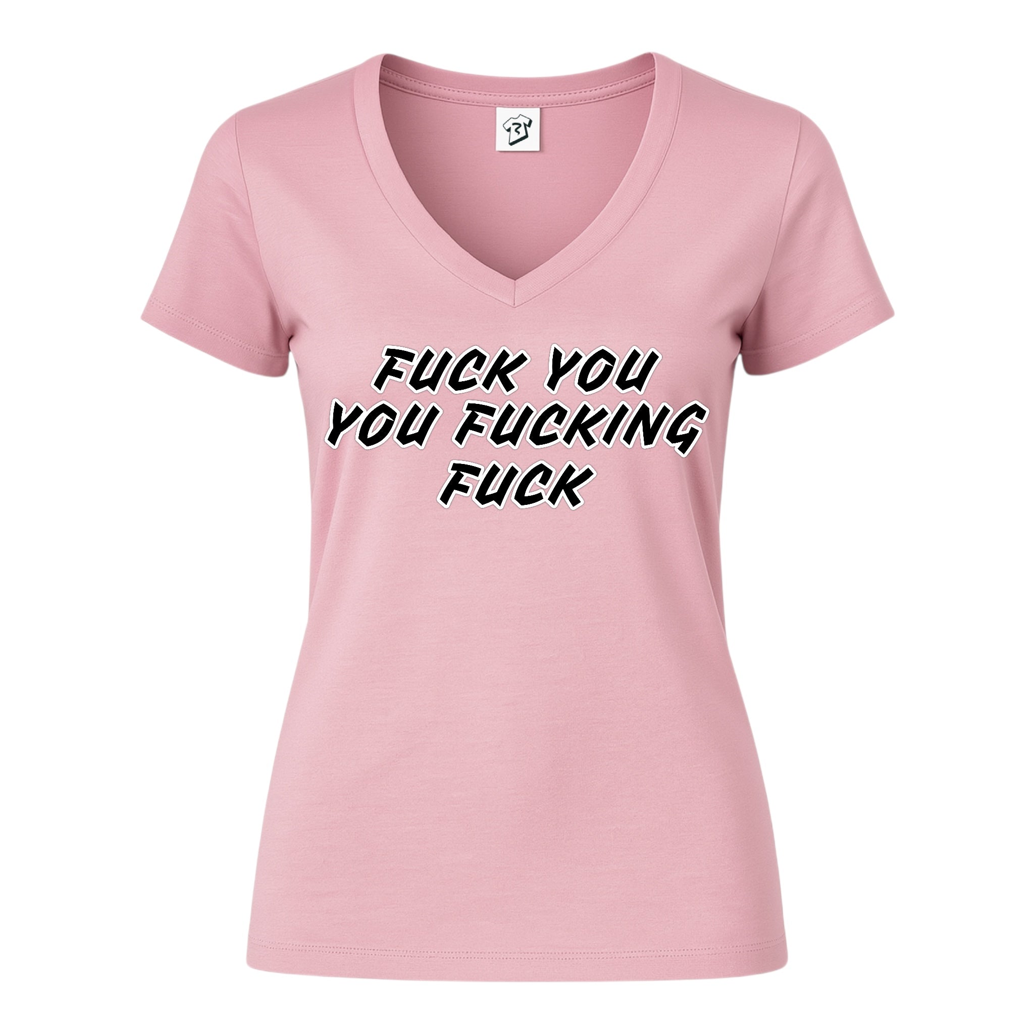 Tees Club v-neck t-shirt Fuck You You Fucking Fuck - V-Neck Tee Black Size S detail