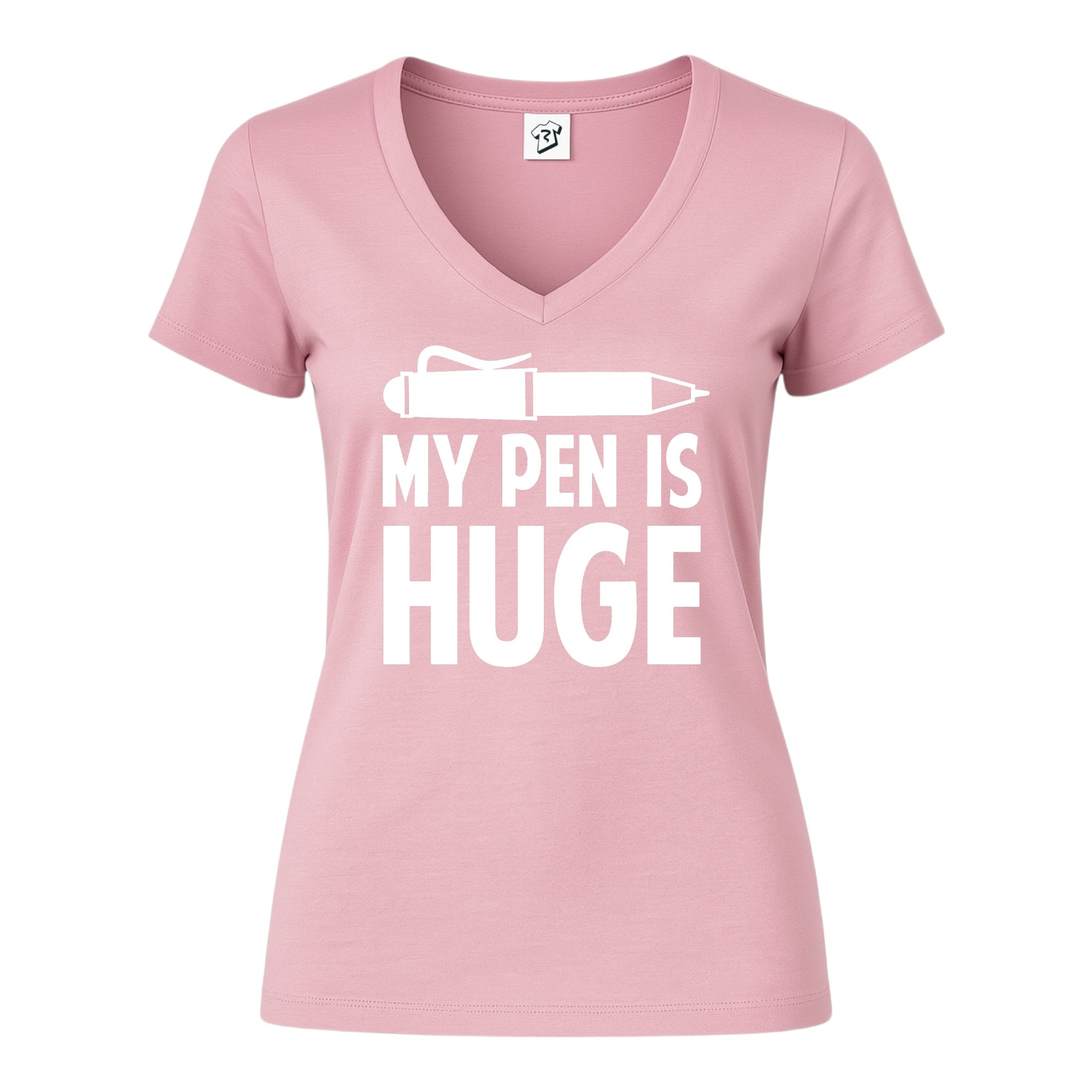 Tees Club v-neck t-shirt My Pen Is Huge - V-Neck Tee Black Size S detail