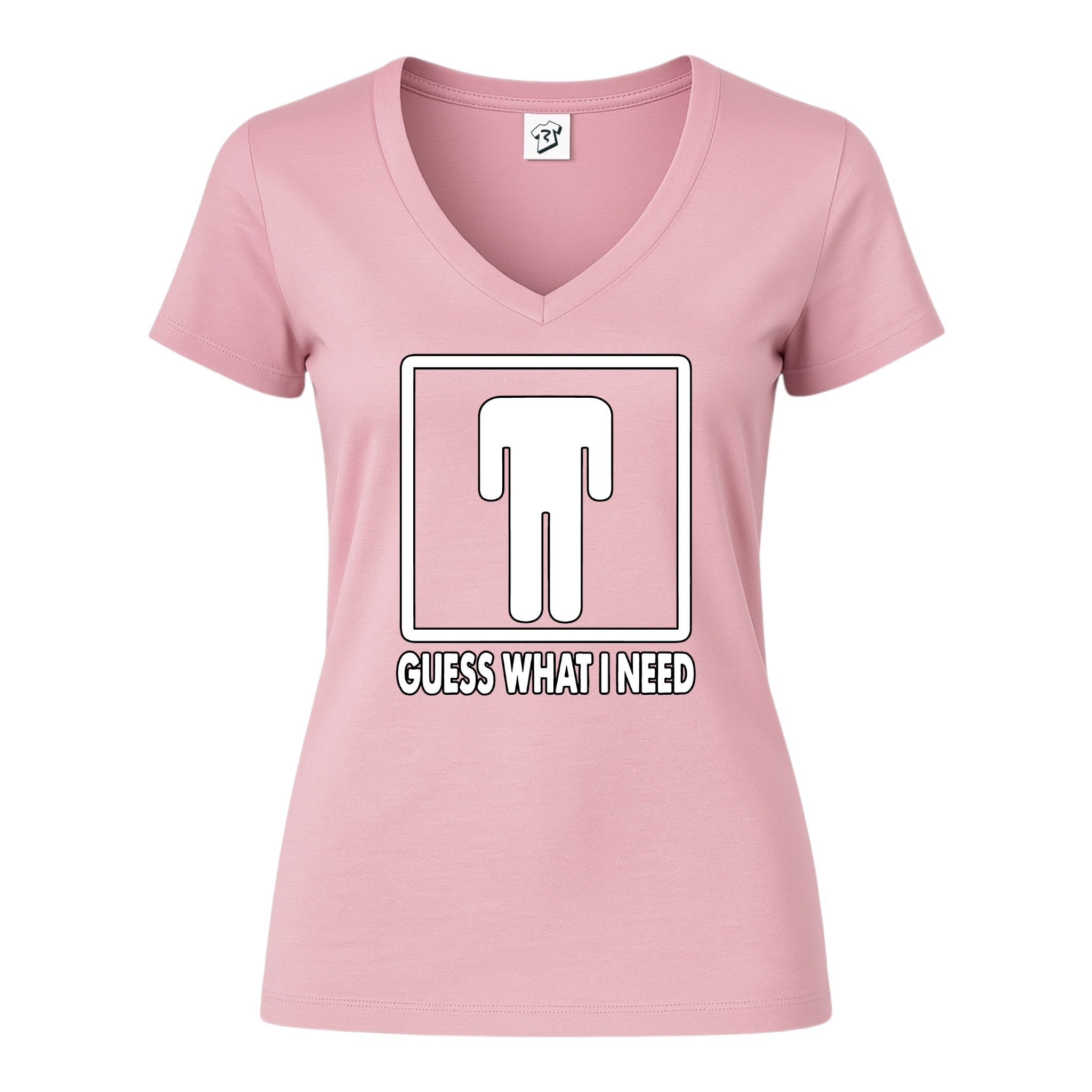 Tees Club v-neck t-shirt Guess What I Need - V-Neck Tee Black Size S detail