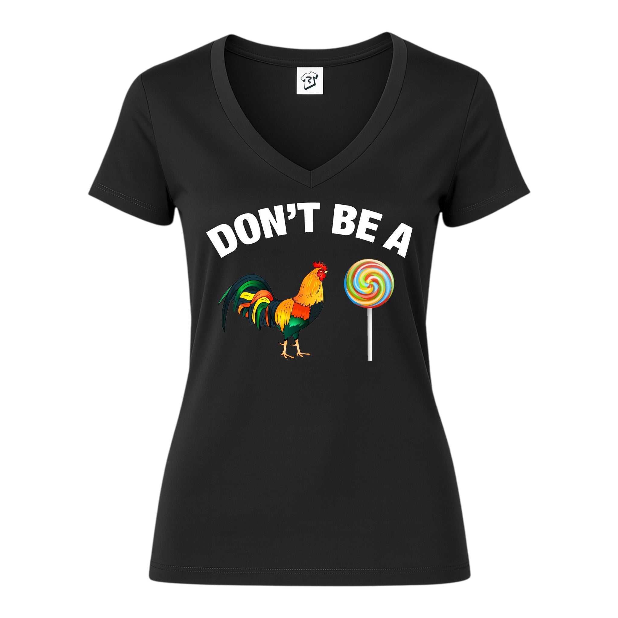Tees Club v-neck t-shirt Don't Be a Cock Sucker - V-Neck Tee Black Size XS back view