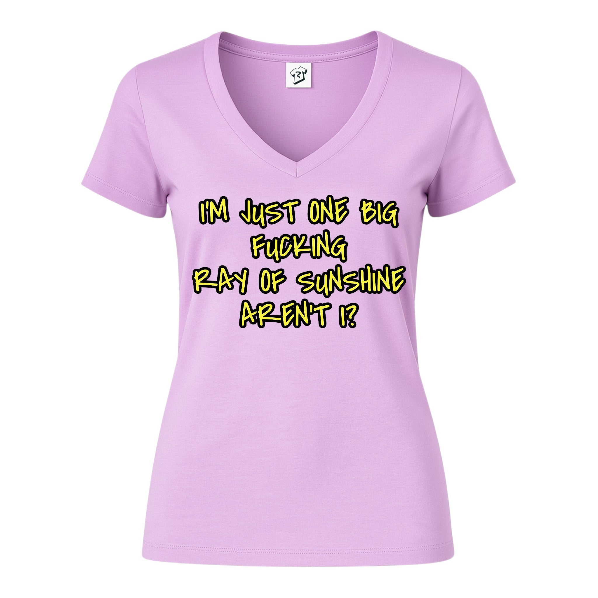 Tees Club v-neck t-shirt I'm Just One Big Fucking Ray of Sunshine - V-Neck Tee Black Size S detail