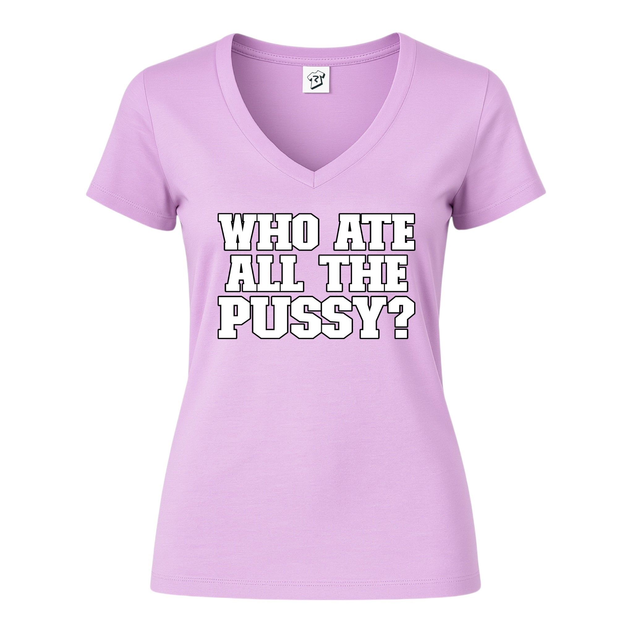 Tees Club v-neck t-shirt Who Ate All The Pussy? - V-Neck Tee Black Size S detail