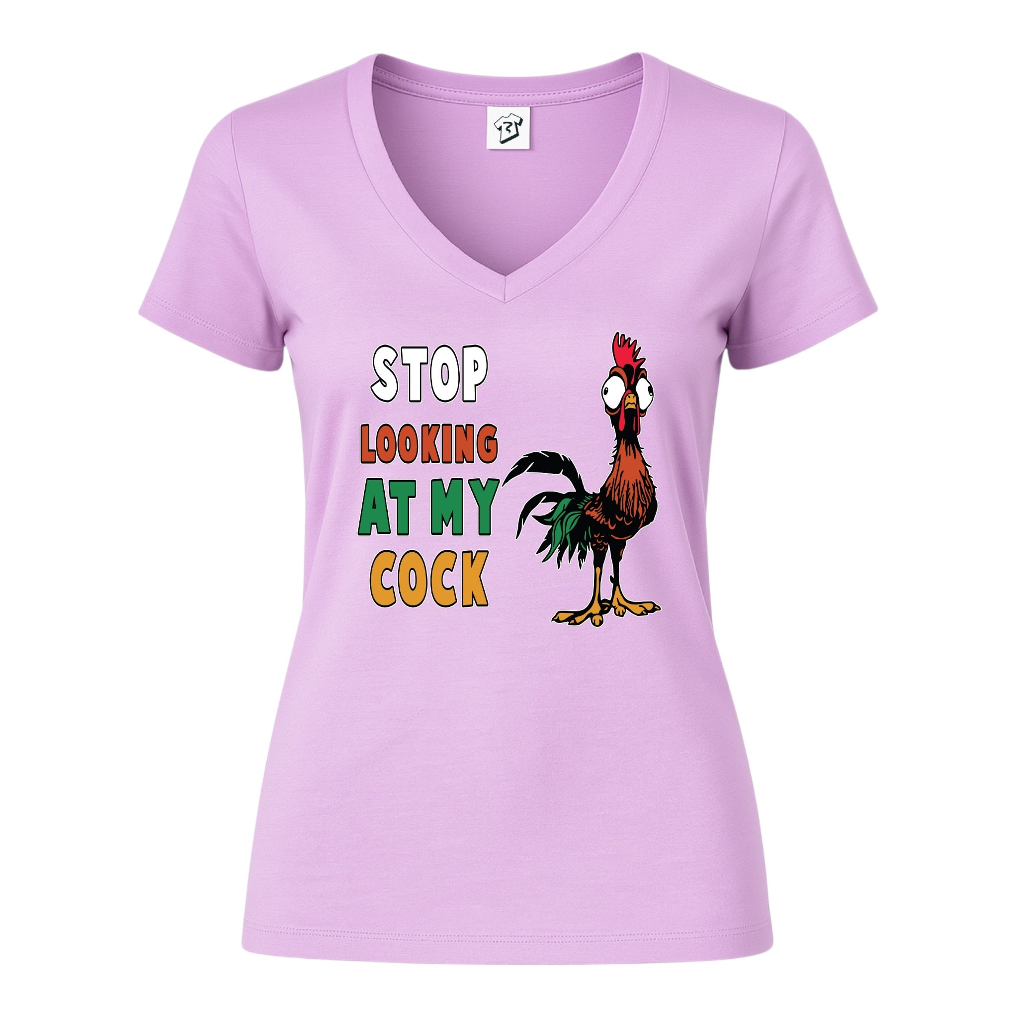 Tees Club v-neck t-shirt Stop Looking At My Cock - V-Neck Tee Black Size S detail