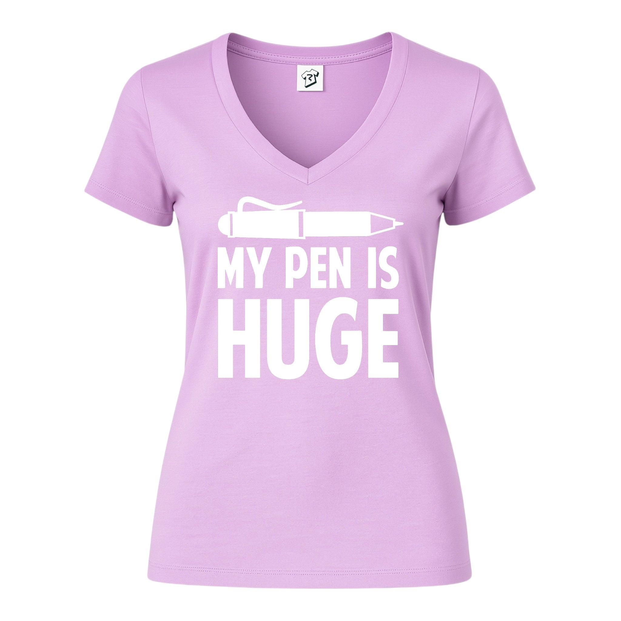 Tees Club v-neck t-shirt My Pen Is Huge - V-Neck Tee Black Size S detail