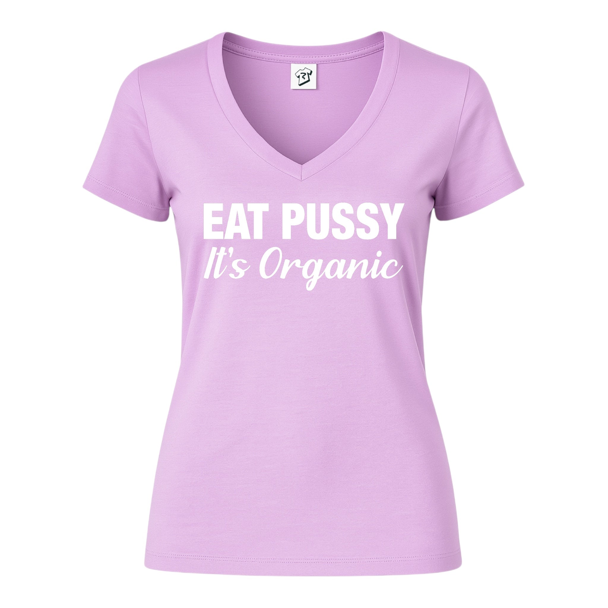 Tees Club v-neck t-shirt Eat Pussy It's Organic - V-Neck Tee Black Size S detail