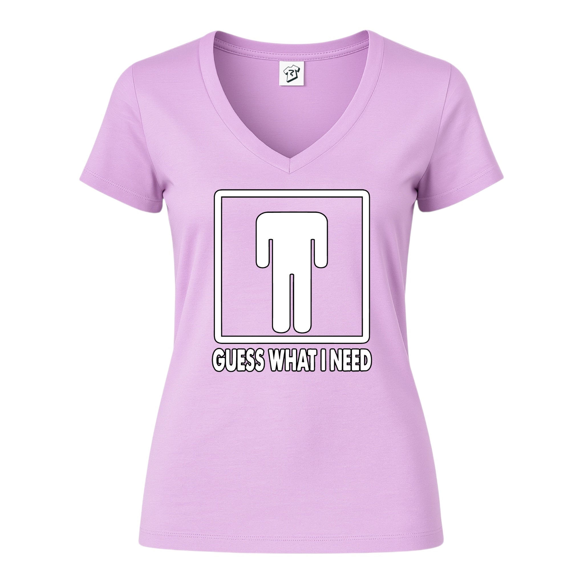 Tees Club v-neck t-shirt Guess What I Need - V-Neck Tee Black Size XS front view