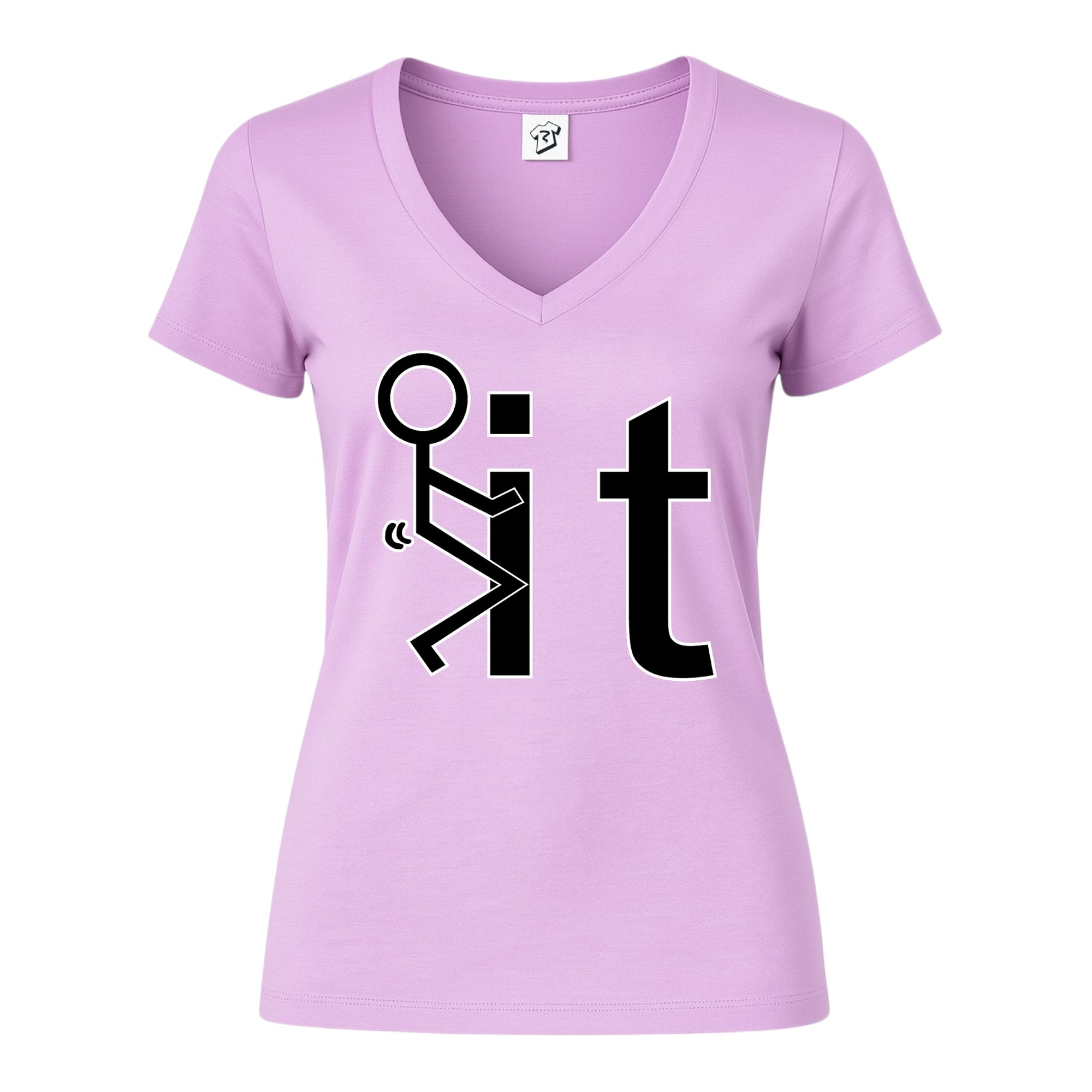 Tees Club v-neck t-shirt Fuck It - V-Neck Tee Black Size XS front view